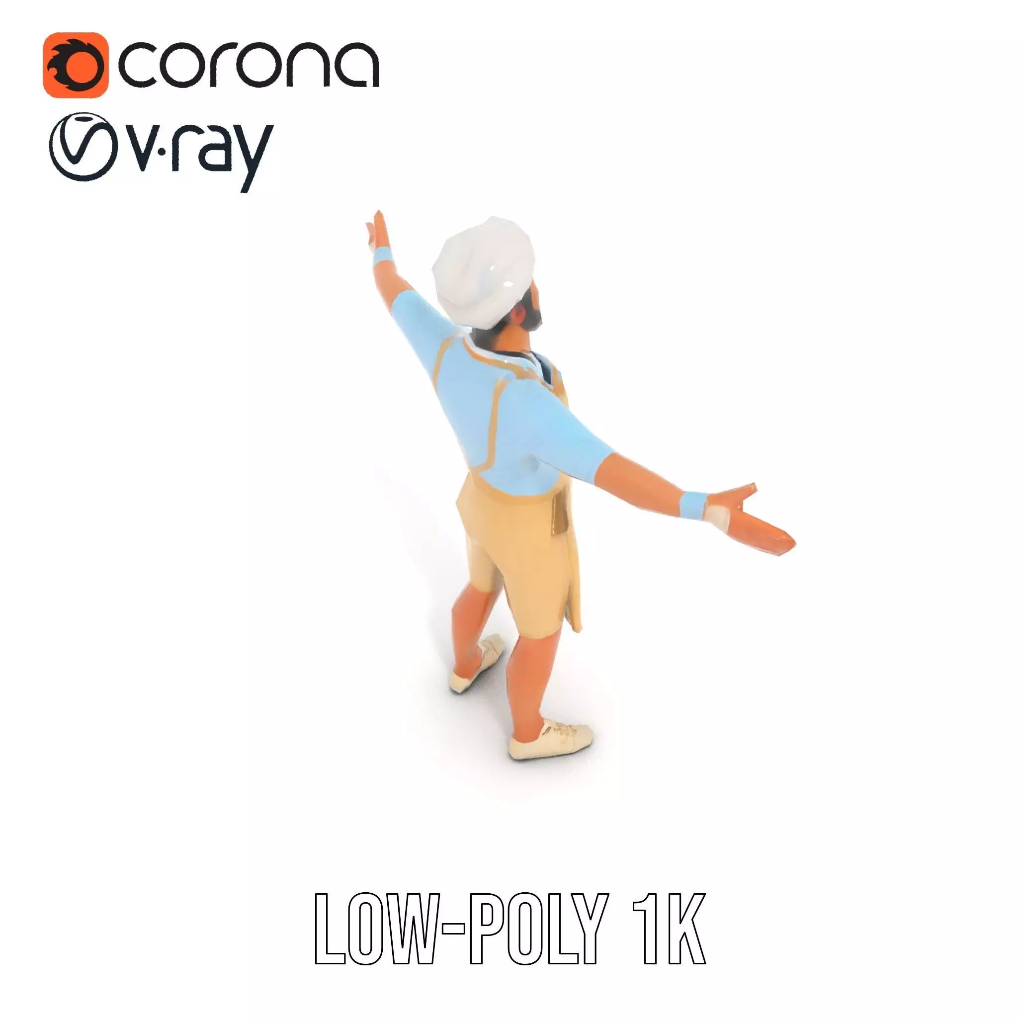 Professional Chef Uniform model pack Low-poly 3D model_22