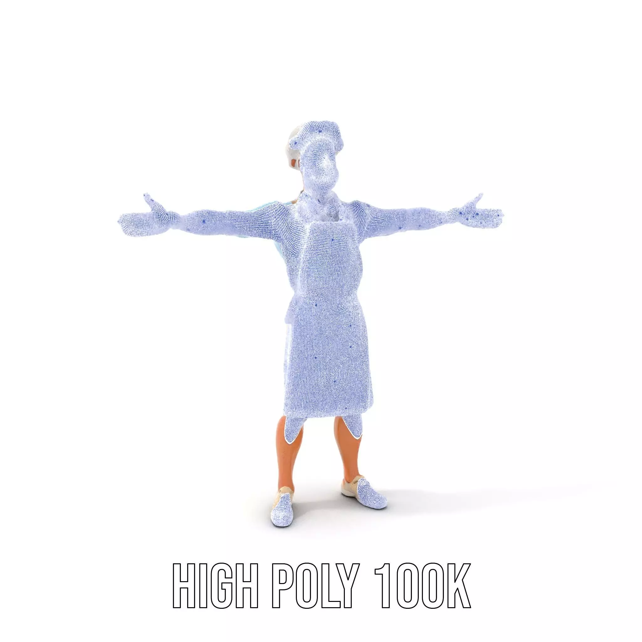 Professional Chef Uniform model pack Low-poly 3D model_4