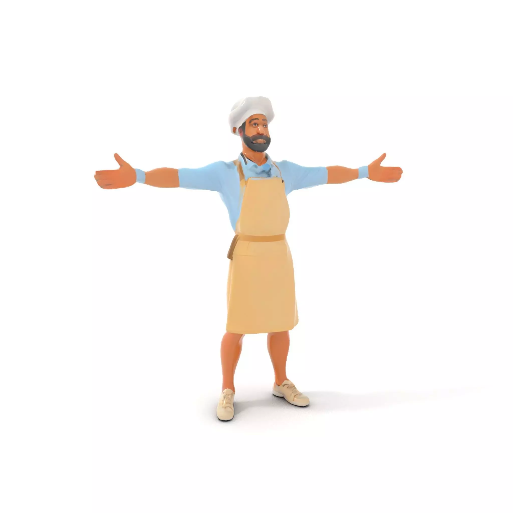 Professional Chef Uniform model pack Low-poly 3D model_11