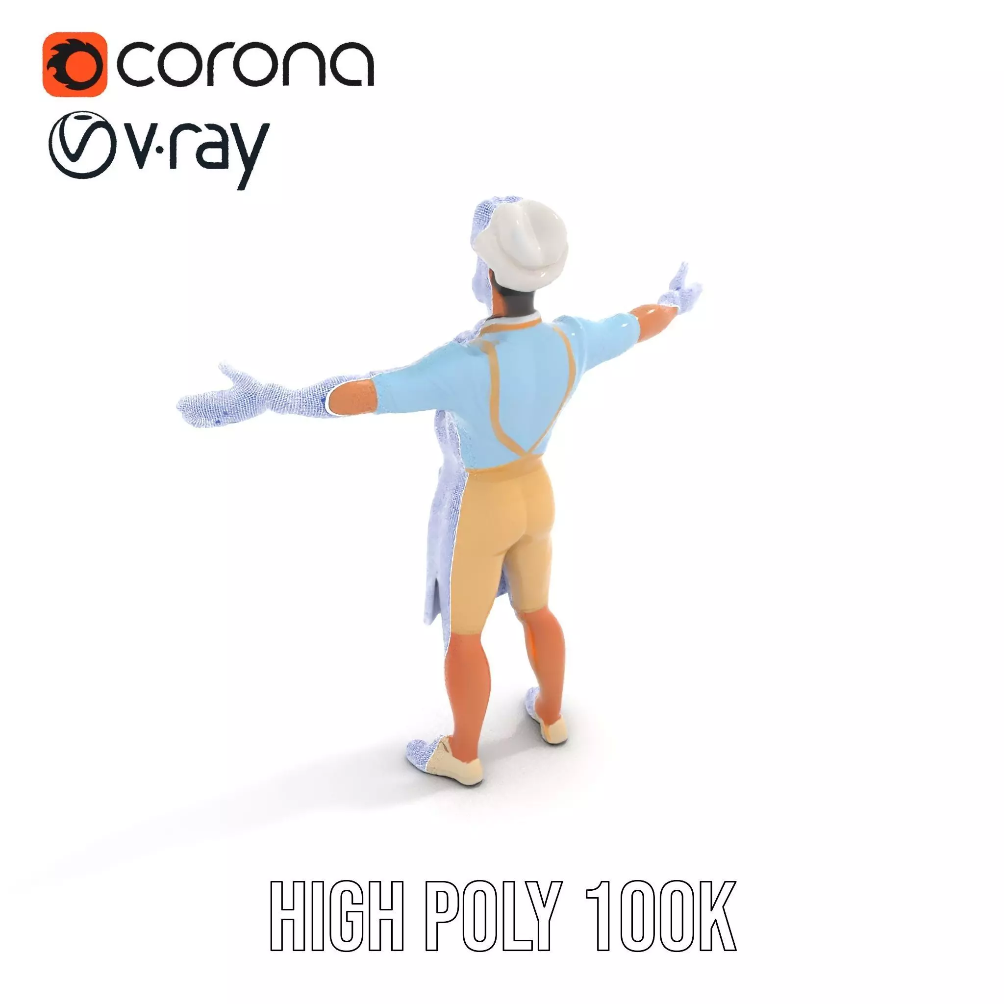 Professional Chef Uniform model pack Low-poly 3D model_32