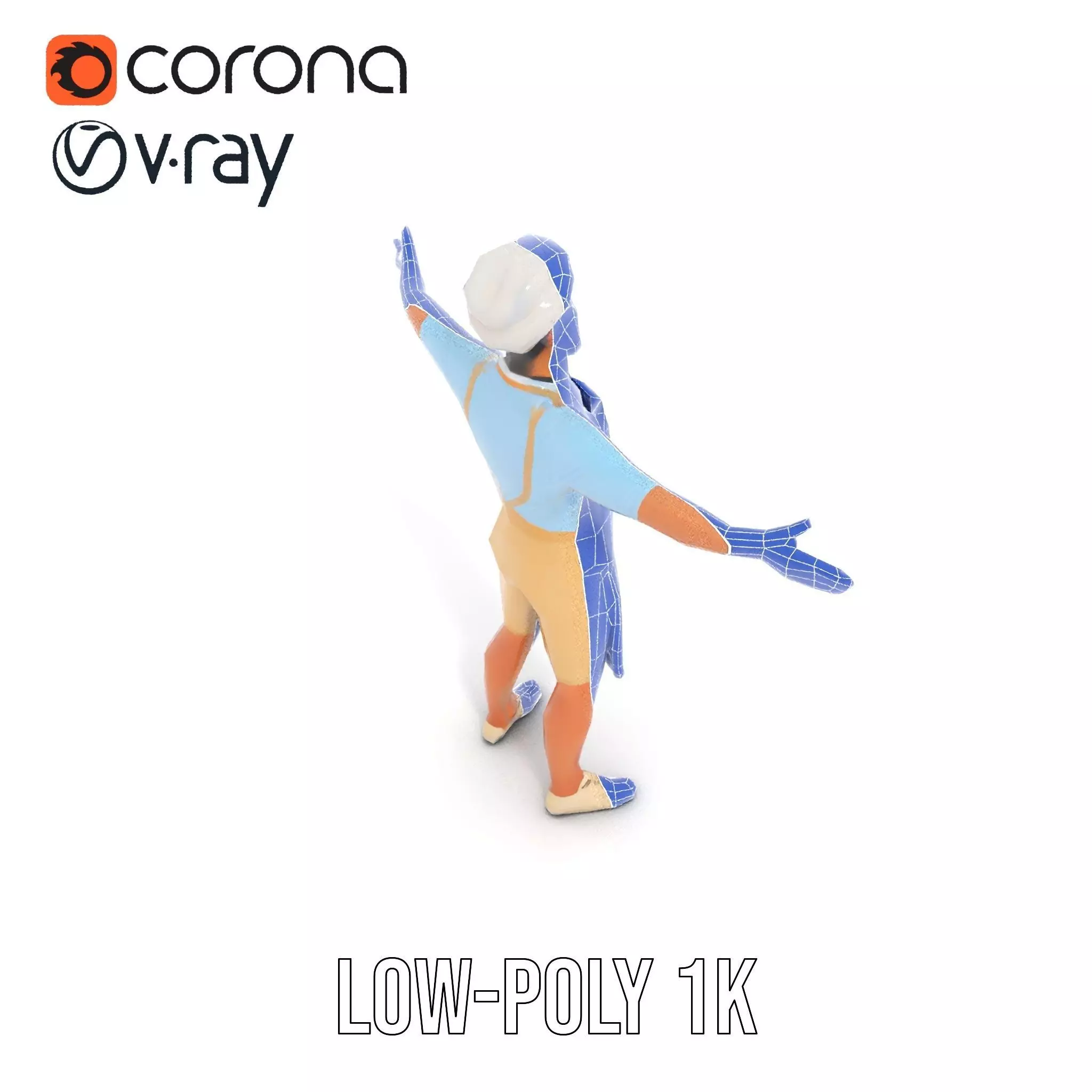 Professional Chef Uniform model pack Low-poly 3D model_25