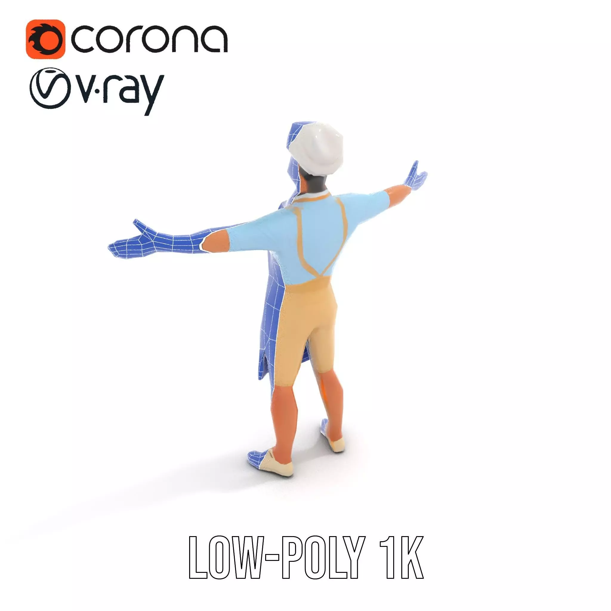 Professional Chef Uniform model pack Low-poly 3D model_28