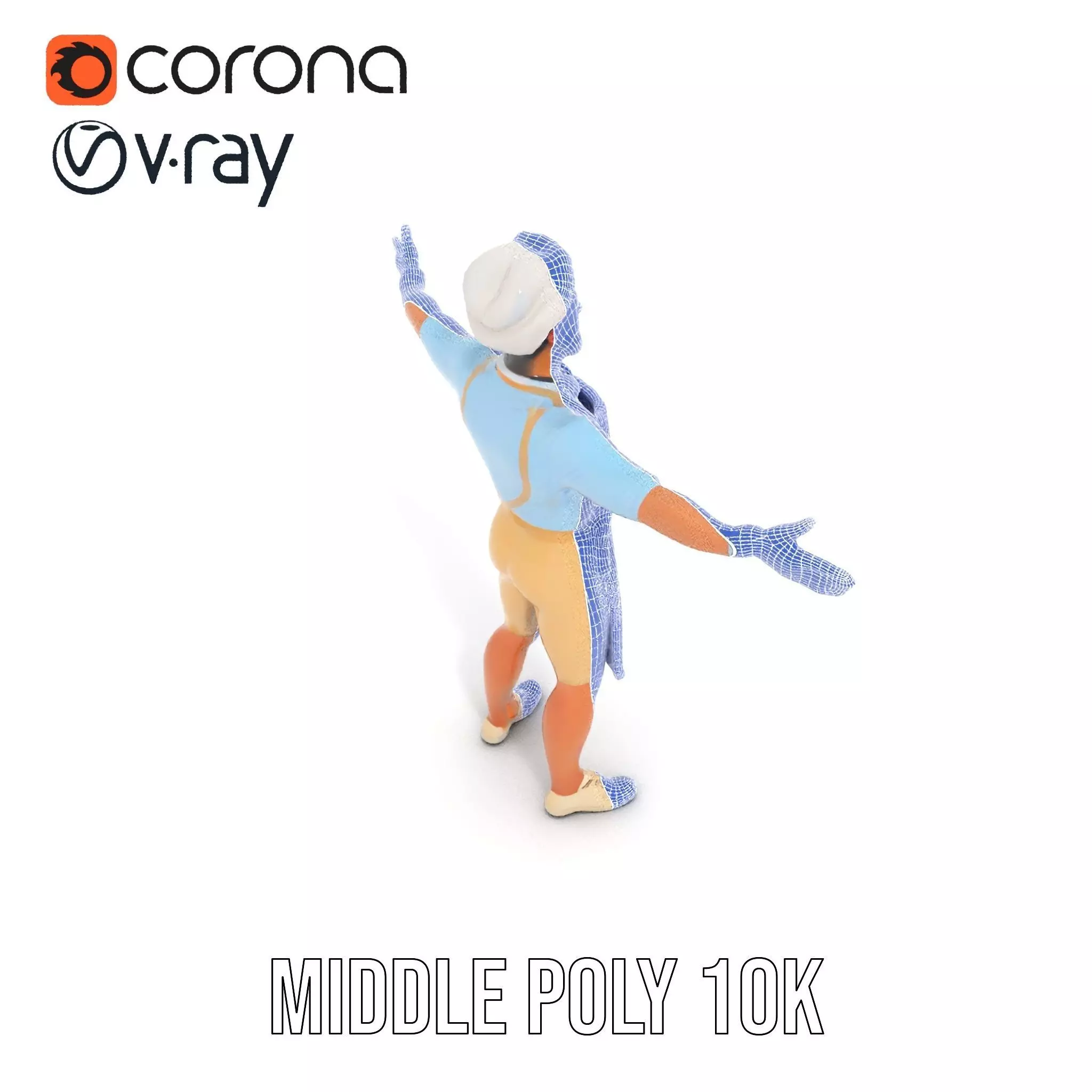 Professional Chef Uniform model pack Low-poly 3D model_24