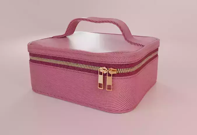 cosmetics bag make-up purse zip pink women accessories 