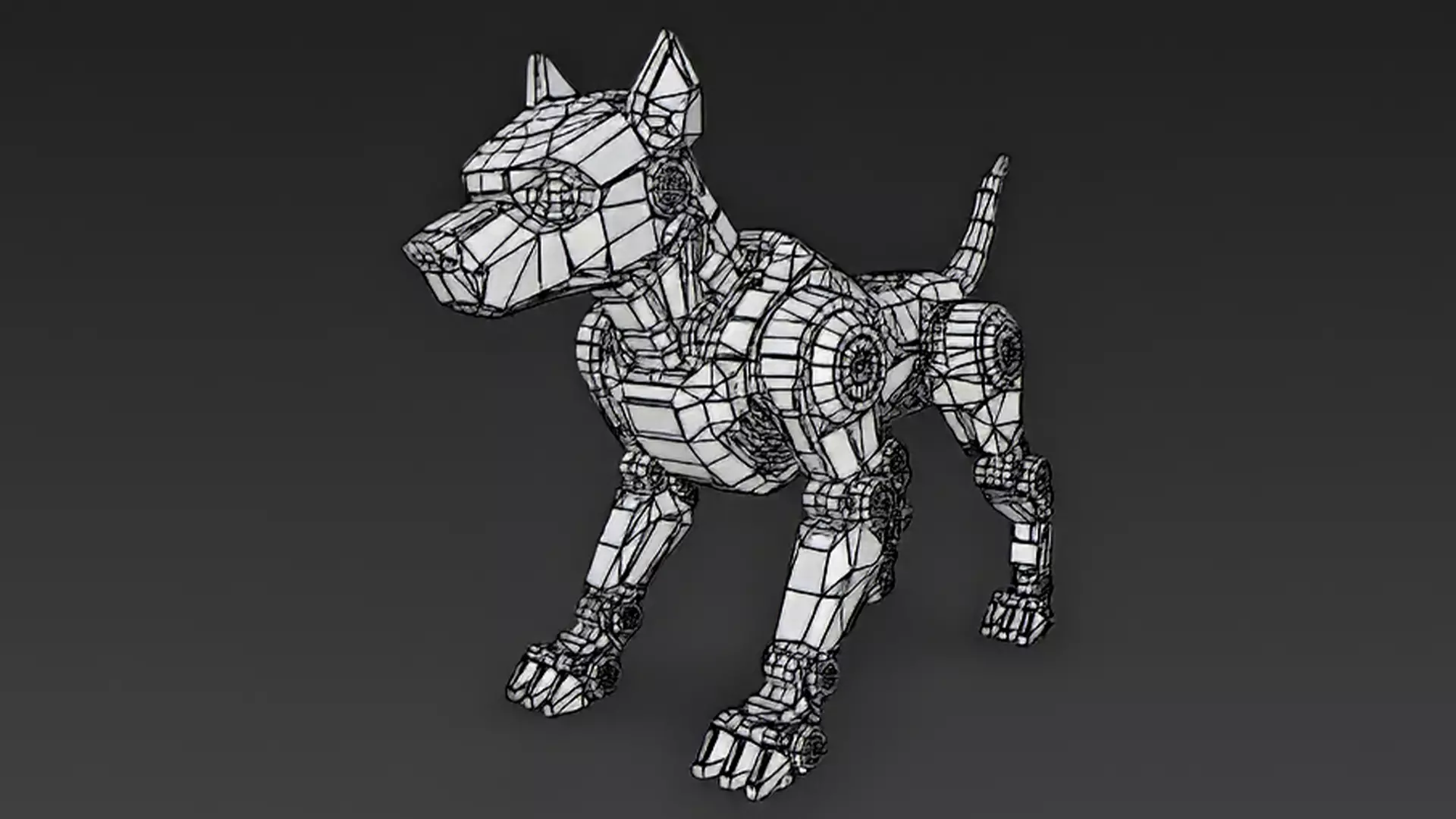 Yellow Robotic Animals Pack PBR 3D Models Low-poly 3D model_44