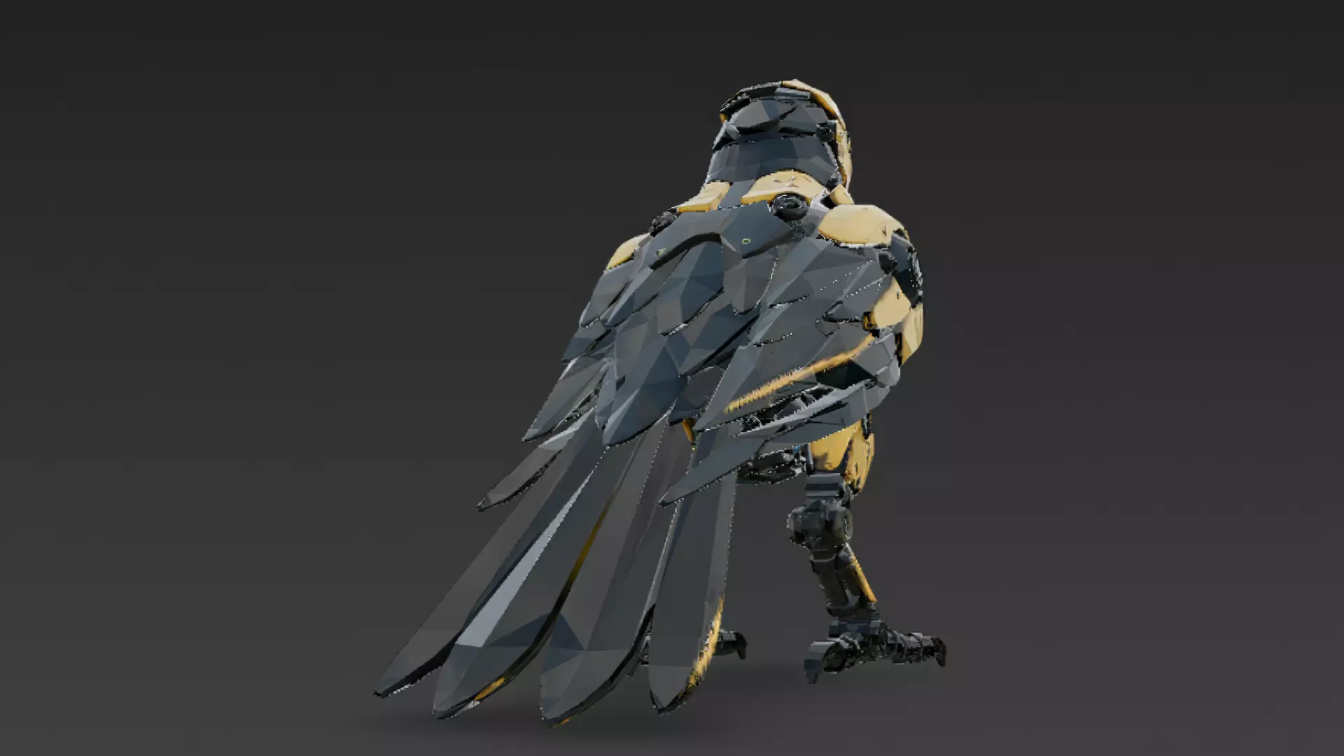 Yellow Robotic Animals Pack PBR 3D Models Low-poly 3D model_5