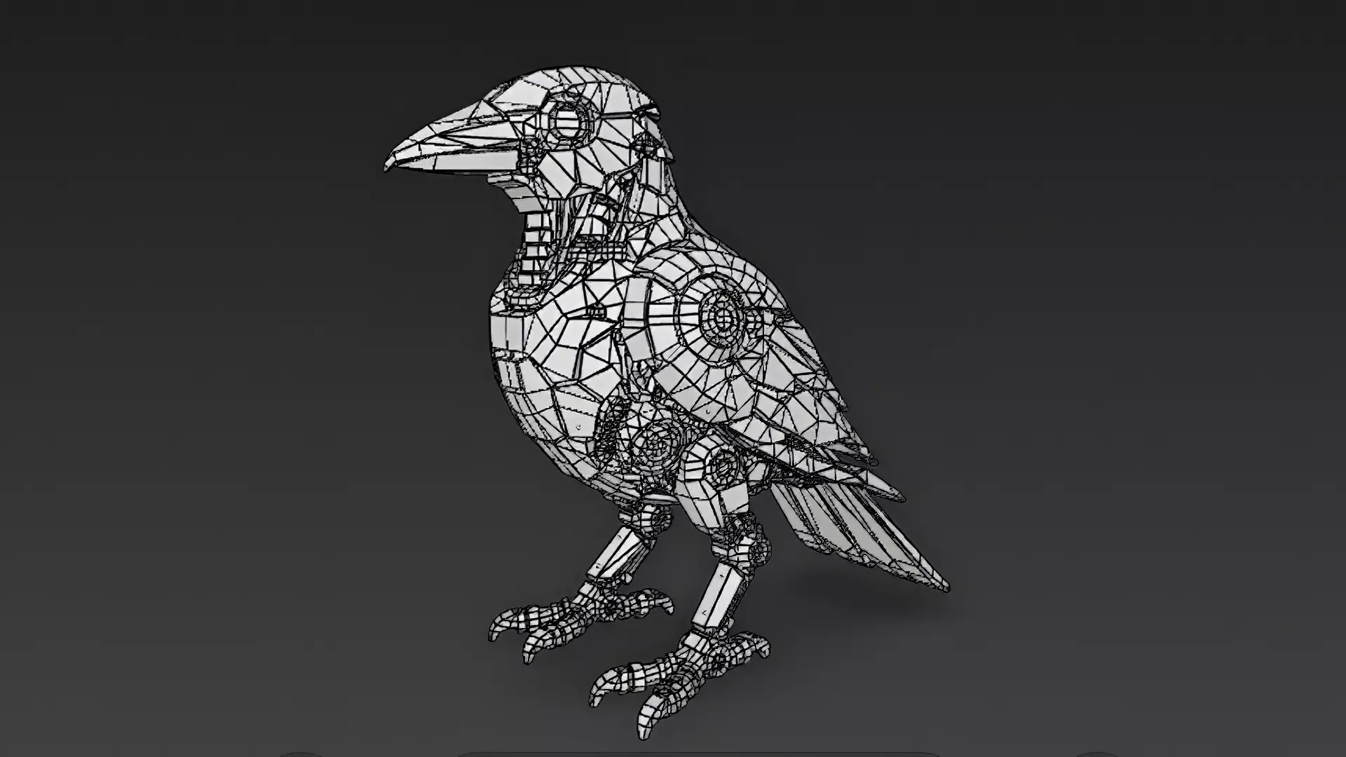 Yellow Robotic Animals Pack PBR 3D Models Low-poly 3D model_11