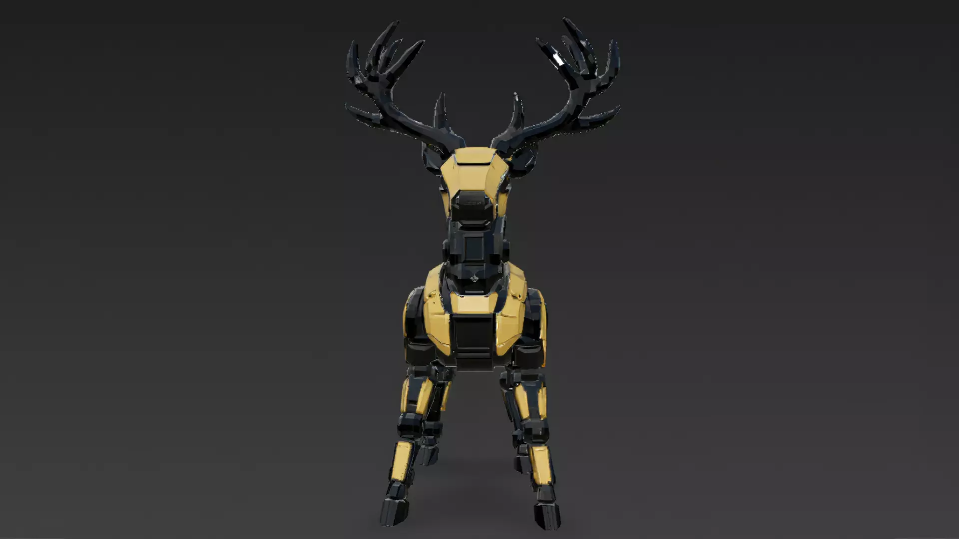 Yellow Robotic Animals Pack PBR 3D Models Low-poly 3D model_24