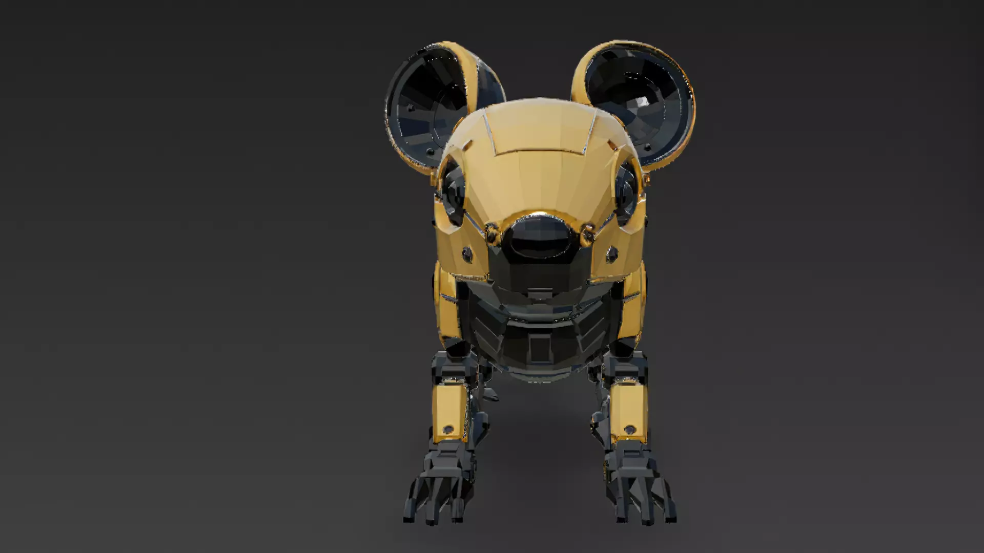 Yellow Robotic Animals Pack PBR 3D Models Low-poly 3D model_46