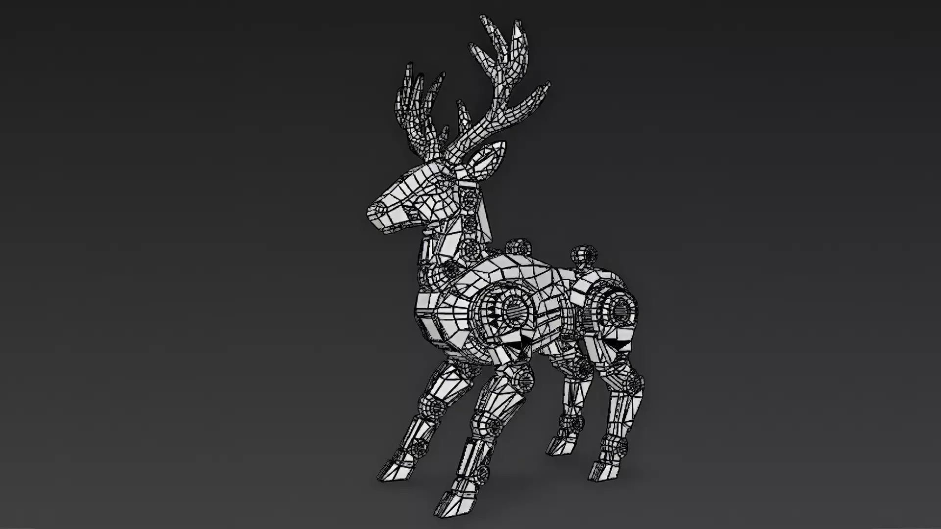 Yellow Robotic Animals Pack PBR 3D Models Low-poly 3D model_32