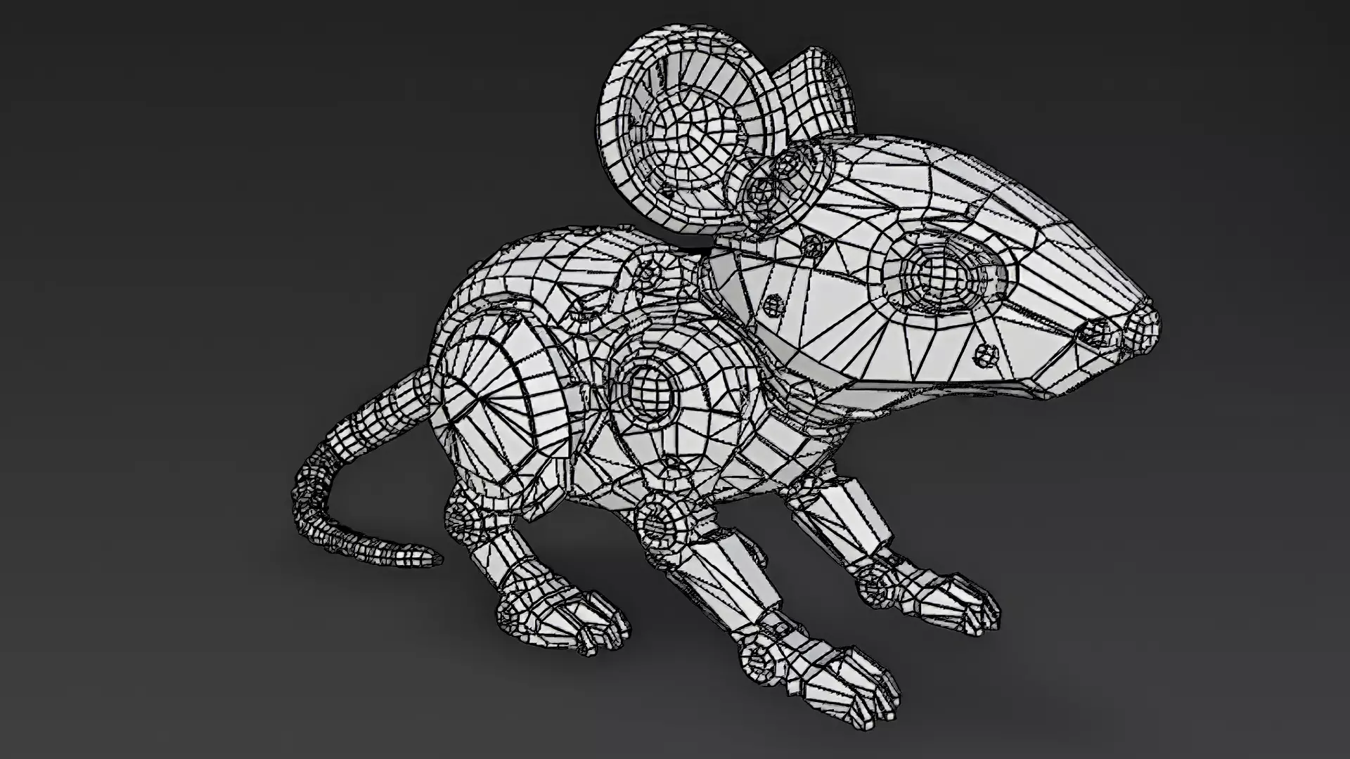 Yellow Robotic Animals Pack PBR 3D Models Low-poly 3D model_55