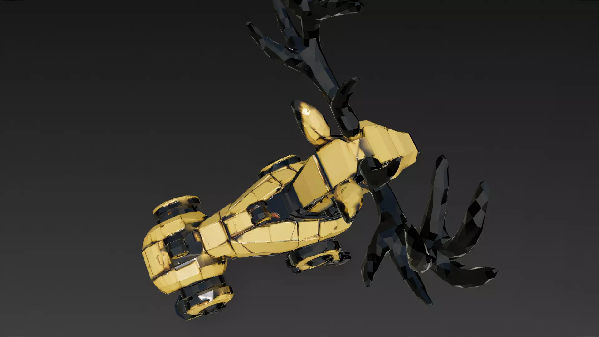 Yellow Robotic Animals Pack PBR 3D Models Low-poly 3D model_30