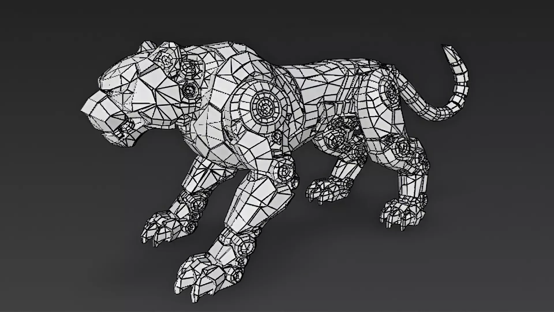 Yellow Robotic Animals Pack PBR 3D Models Low-poly 3D model_66