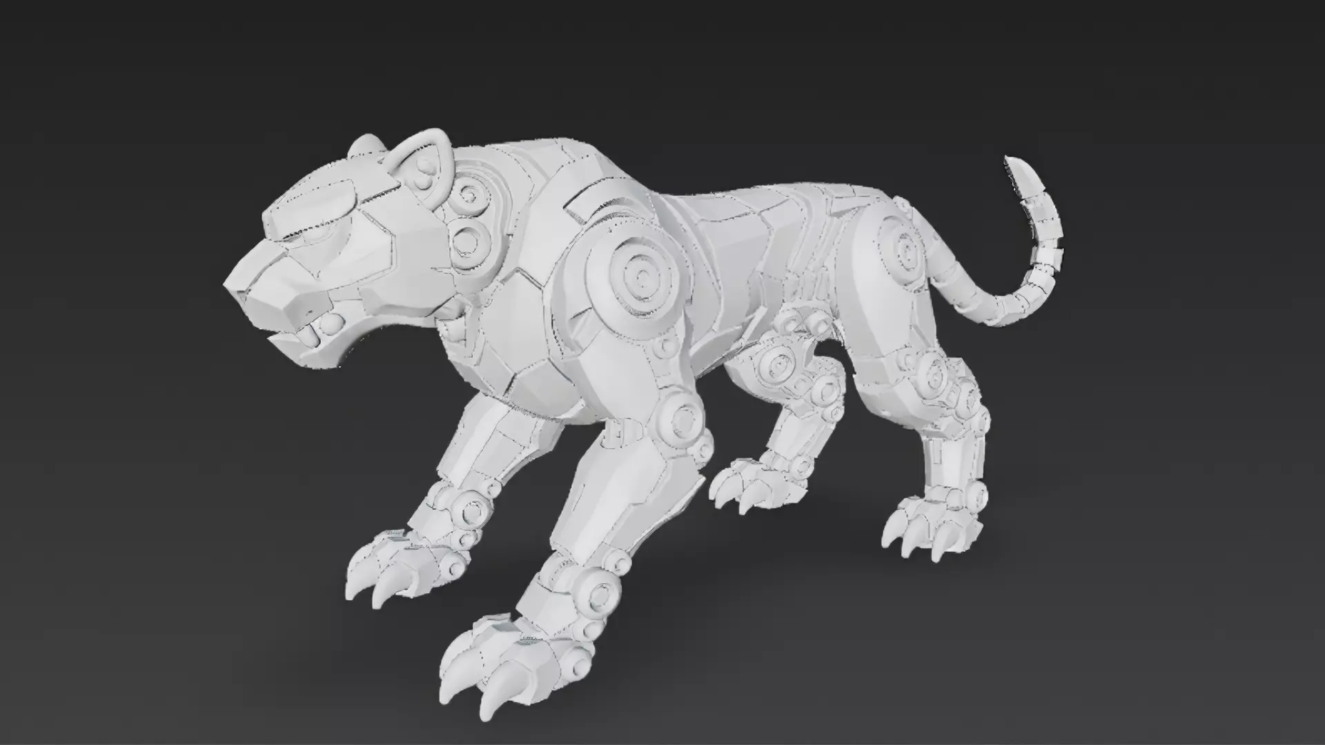 Yellow Robotic Animals Pack PBR 3D Models Low-poly 3D model_65