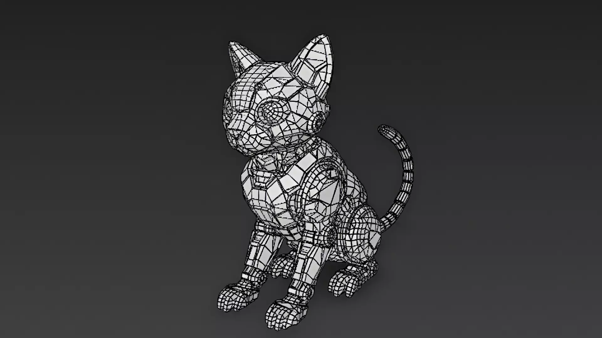 Yellow Robotic Animals Pack PBR 3D Models Low-poly 3D model_22