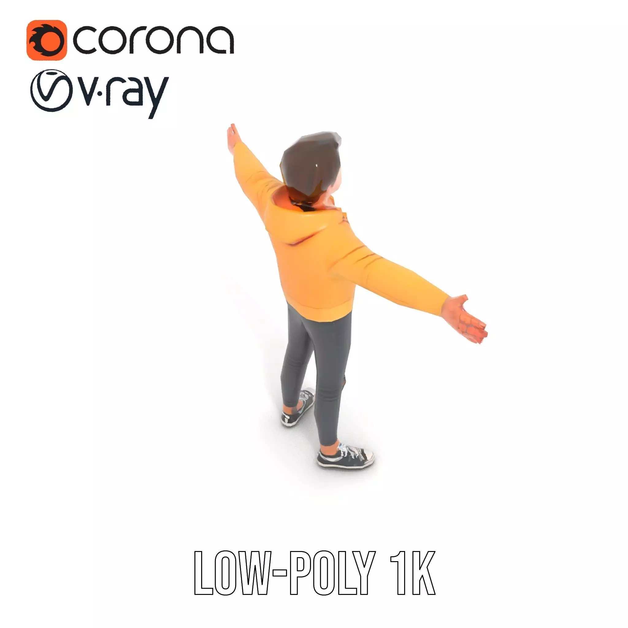 Casual Youth Outfit model pack Low-poly 3D model_12