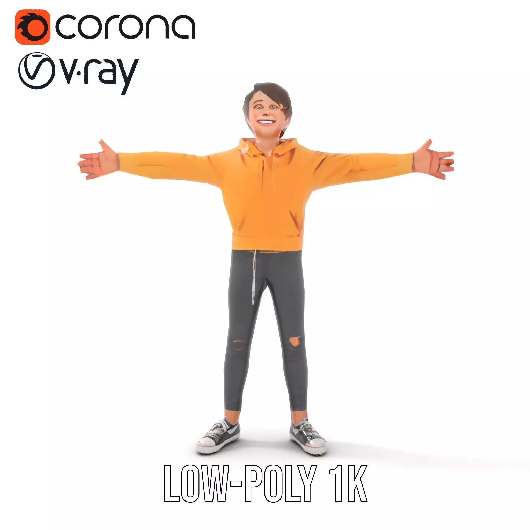 Casual Youth Outfit model pack Low-poly 3D model_16