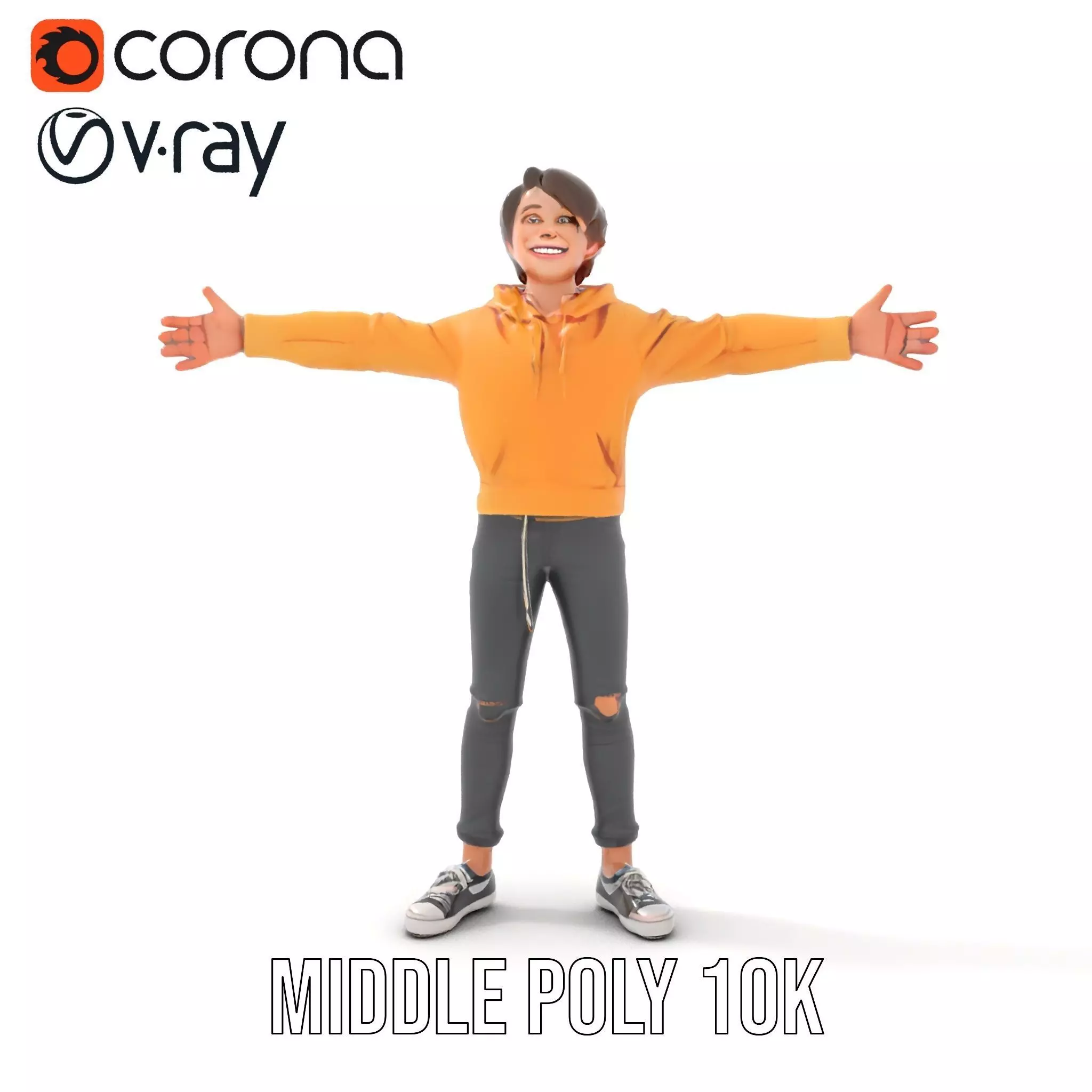 Casual Youth Outfit model pack Low-poly 3D model_11
