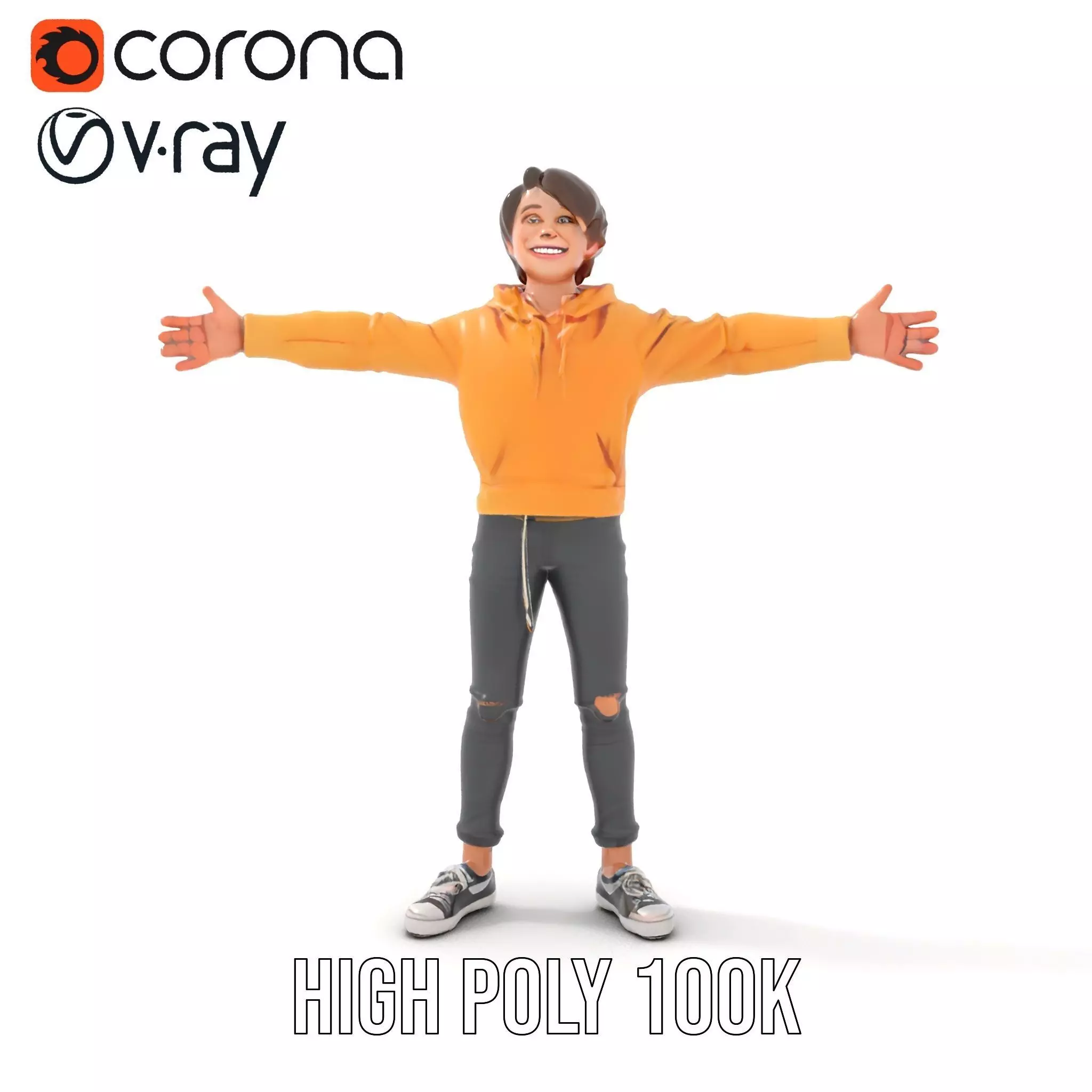 Casual Youth Outfit model pack Low-poly 3D model_28