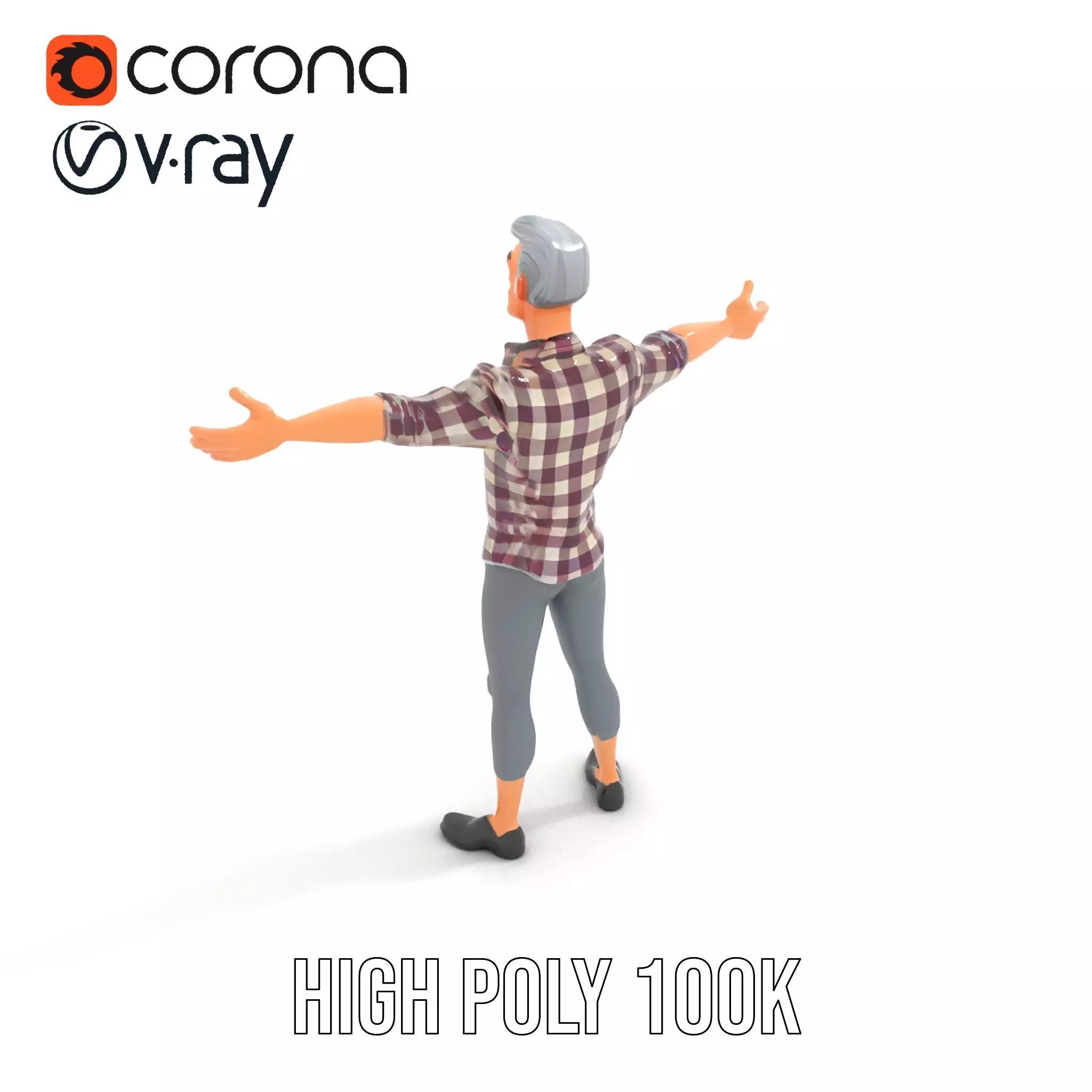 Plaid Shirt Character model pack Low-poly 3D model_21