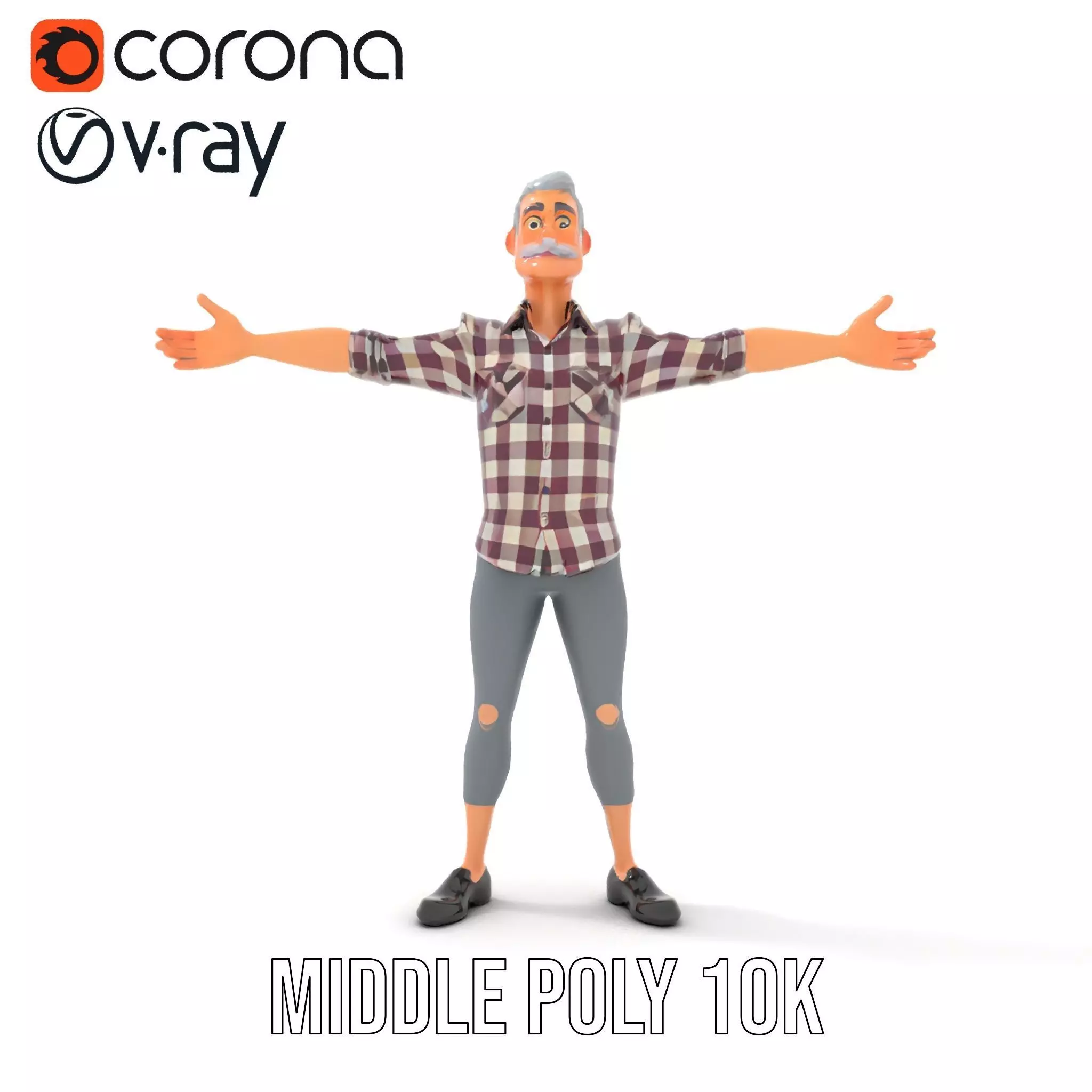 Plaid Shirt Character model pack Low-poly 3D model_24