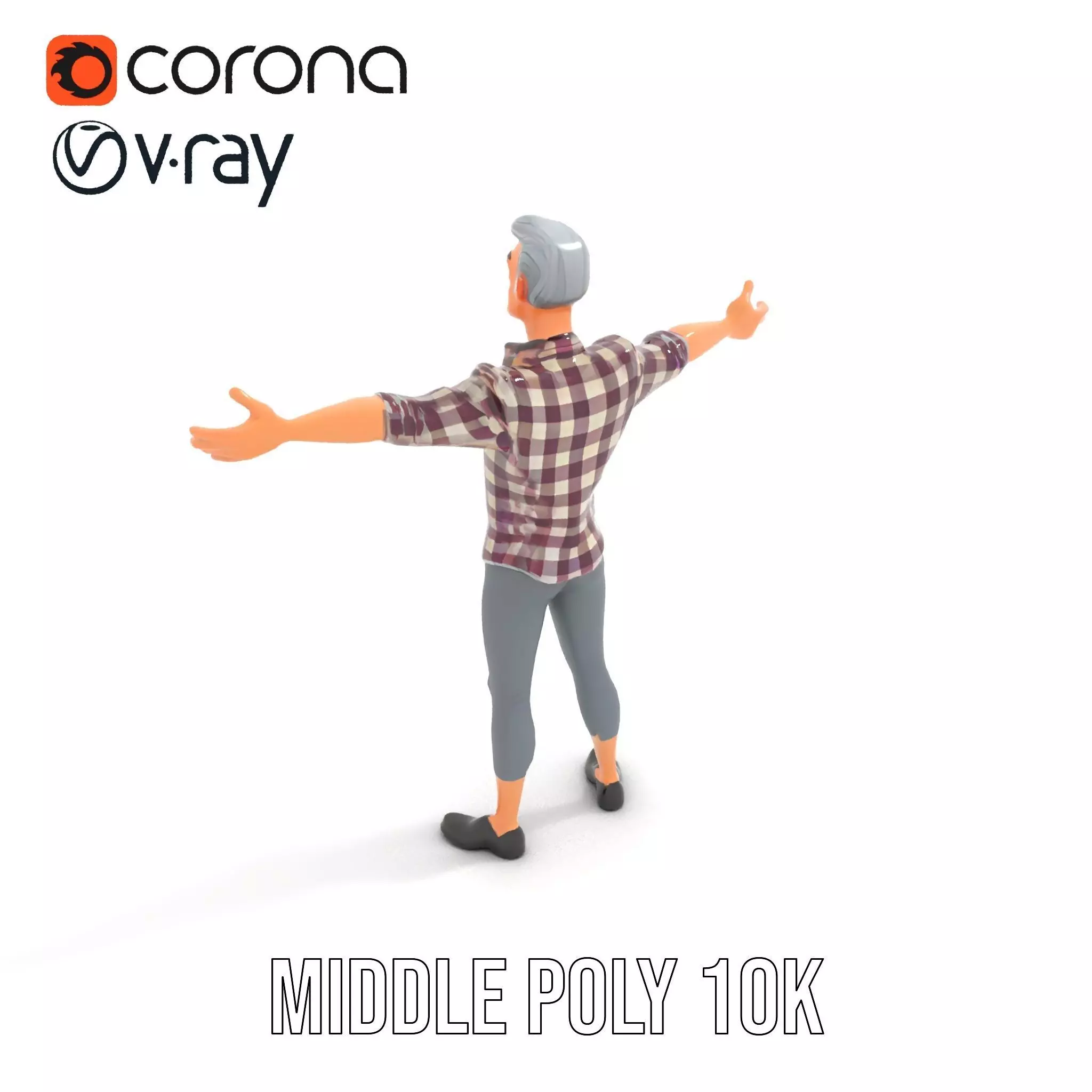 Plaid Shirt Character model pack Low-poly 3D model_5