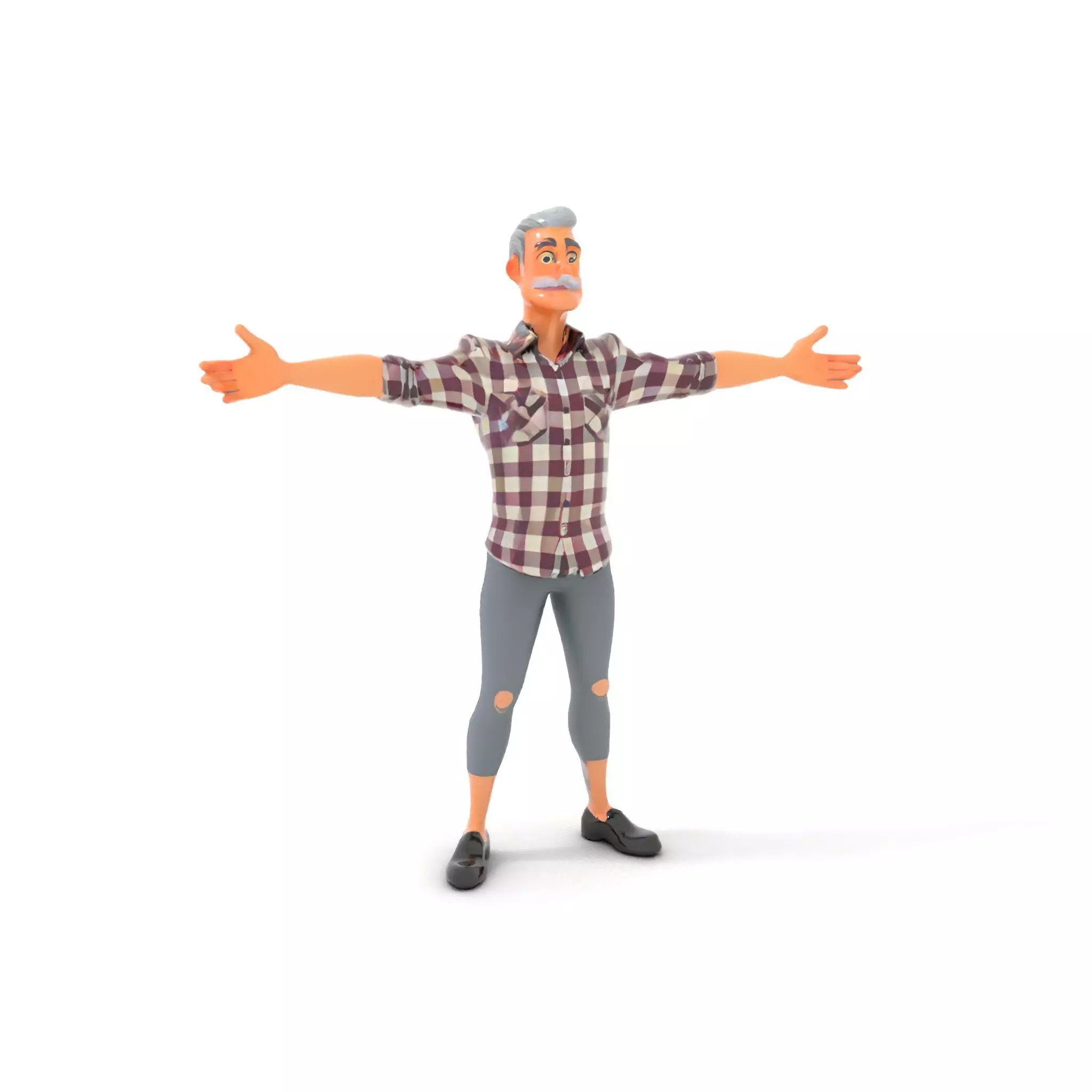 Plaid Shirt Character model pack Low-poly 3D model_6