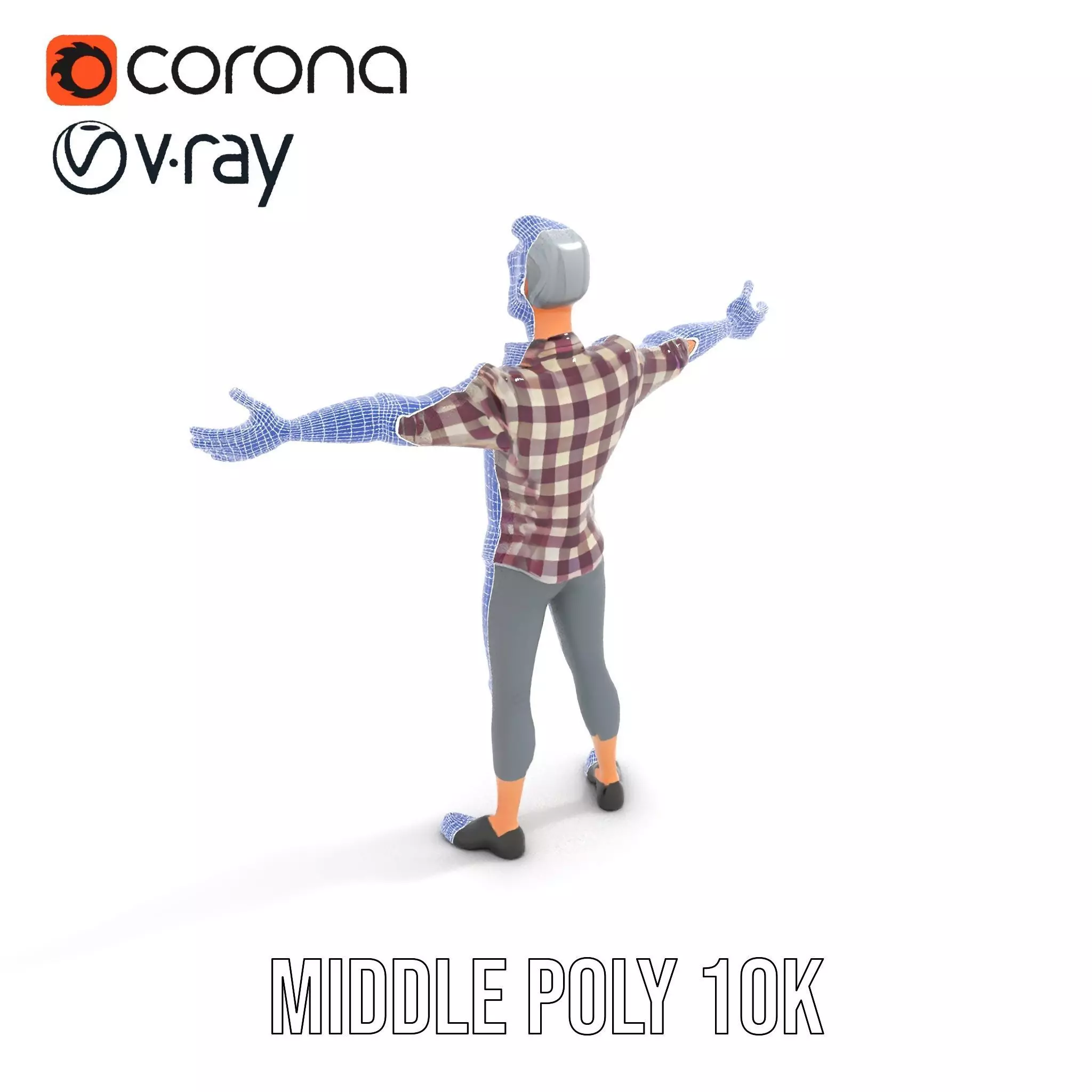 Plaid Shirt Character model pack Low-poly 3D model_22