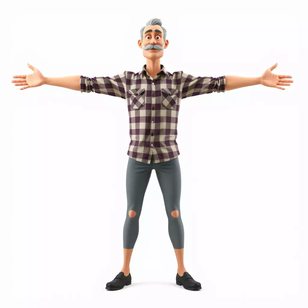 Plaid Shirt Character model pack Low-poly 3D model_2