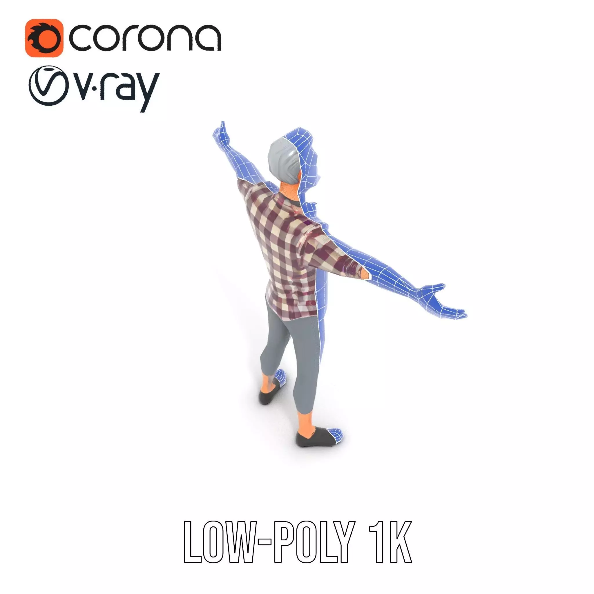 Plaid Shirt Character model pack Low-poly 3D model_17