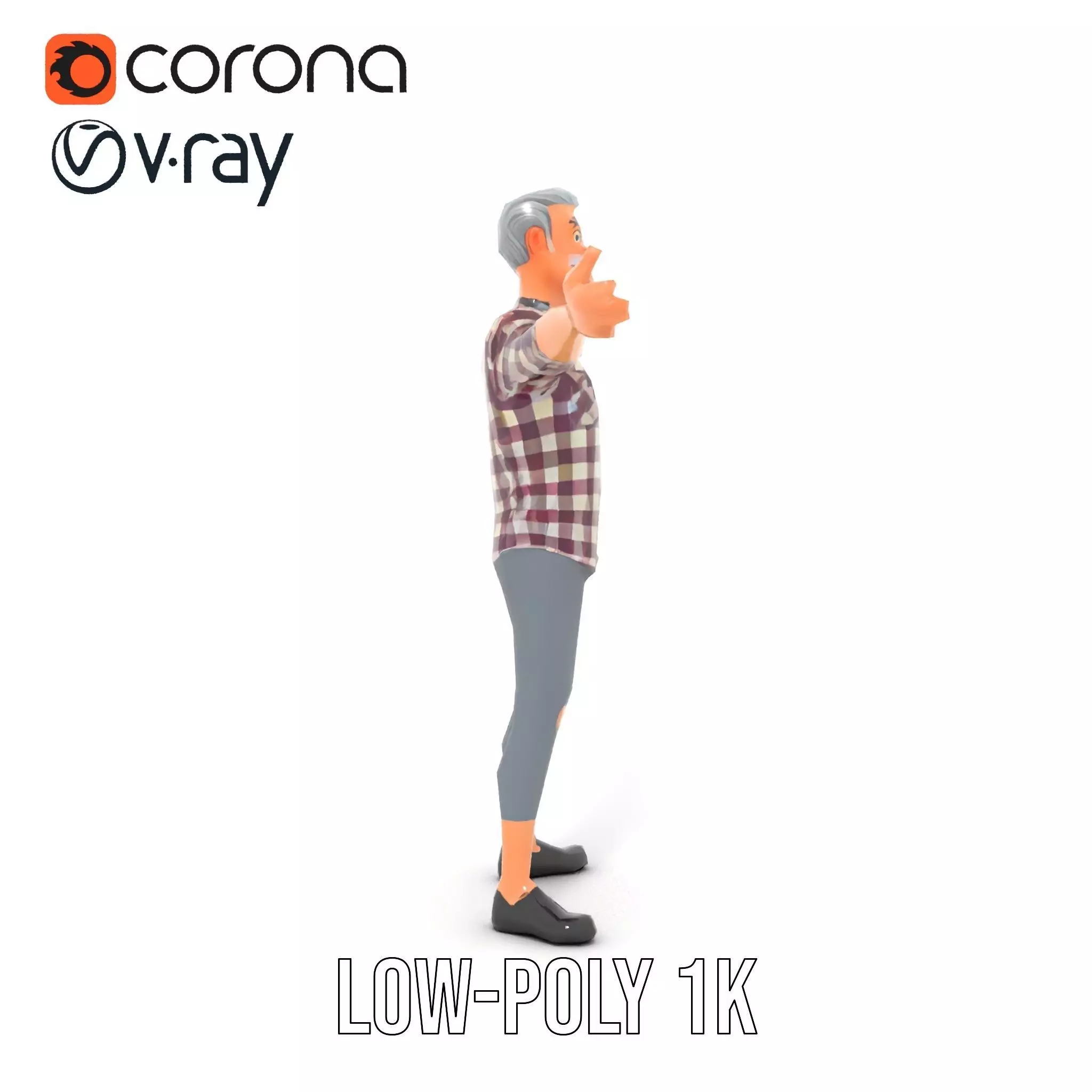 Plaid Shirt Character model pack Low-poly 3D model_31