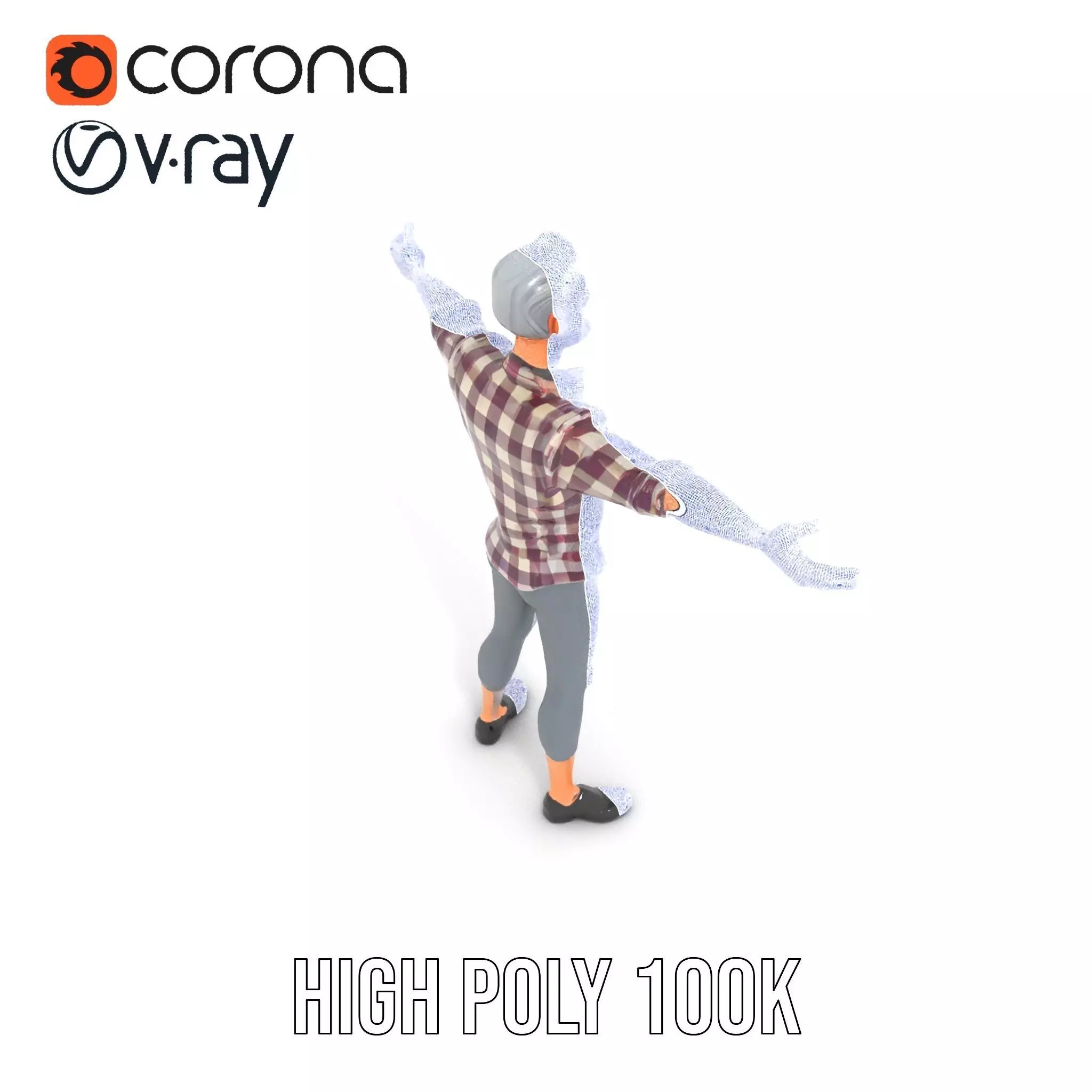 Plaid Shirt Character model pack Low-poly 3D model_32