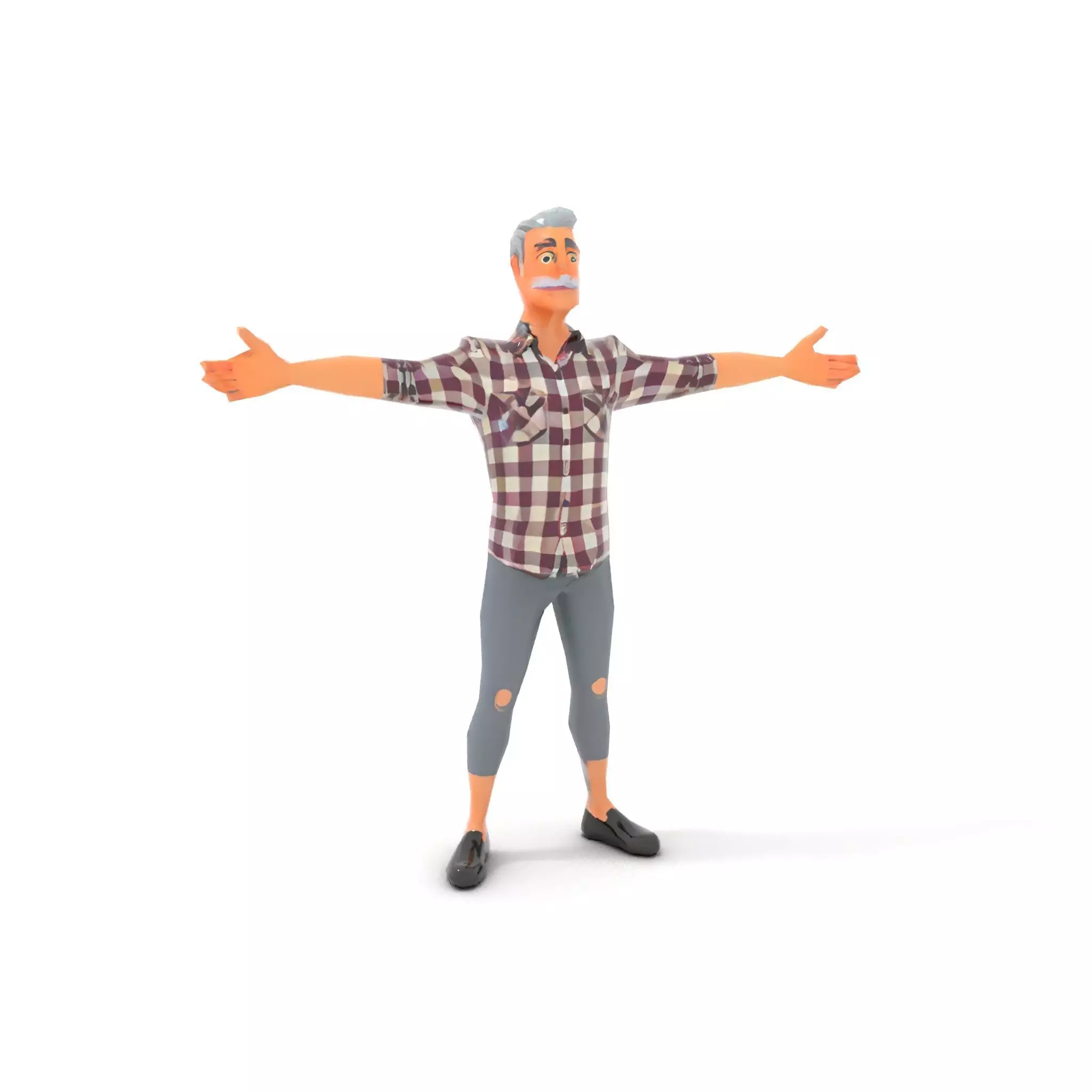 Plaid Shirt Character model pack Low-poly 3D model_7