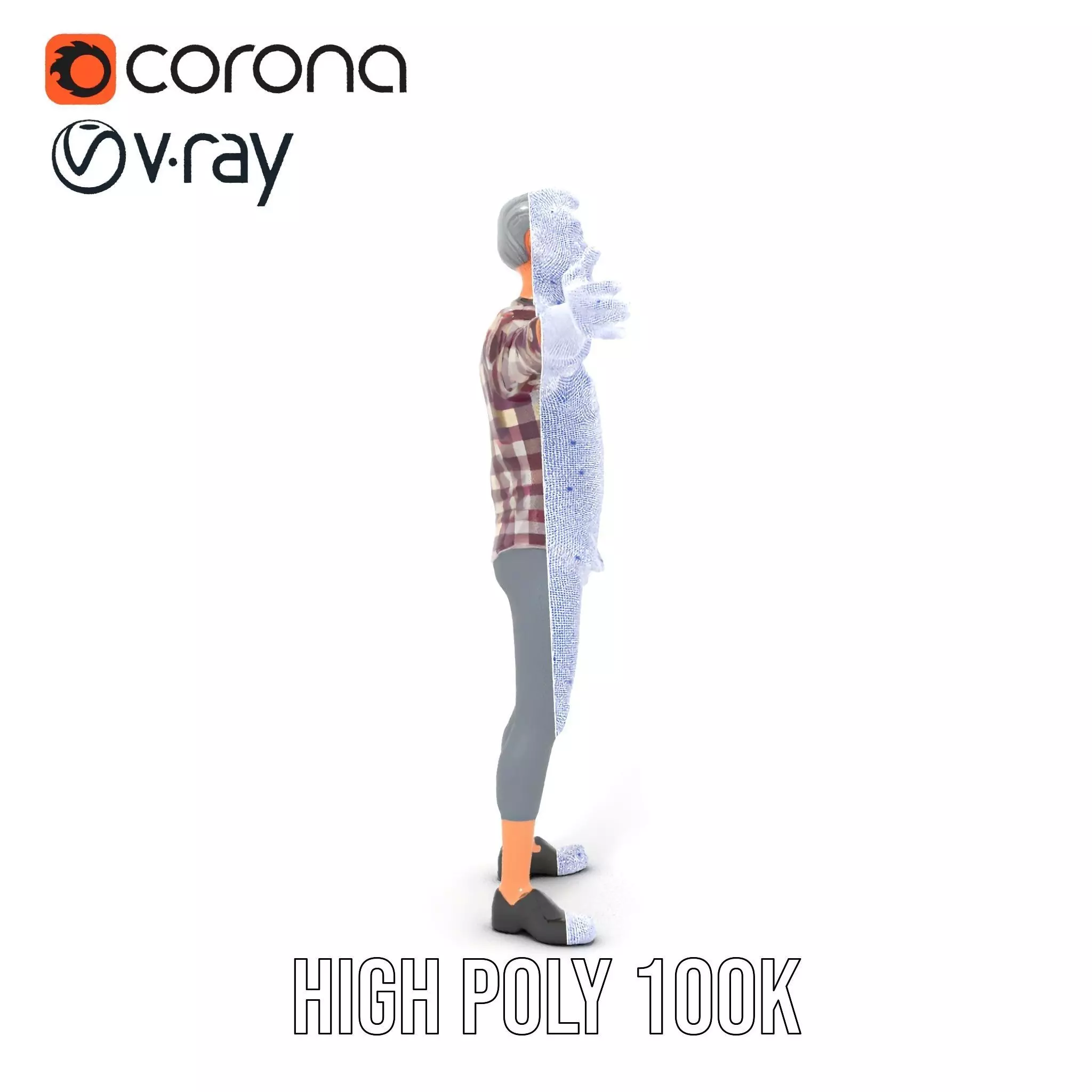 Plaid Shirt Character model pack Low-poly 3D model_33