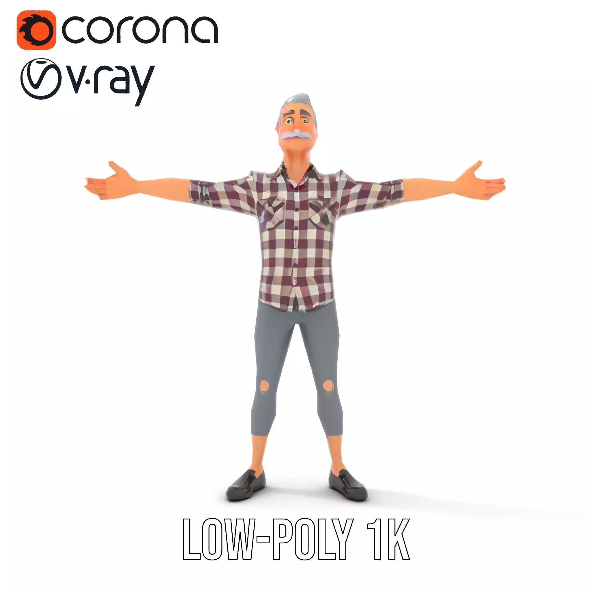 Plaid Shirt Character model pack Low-poly 3D model_20