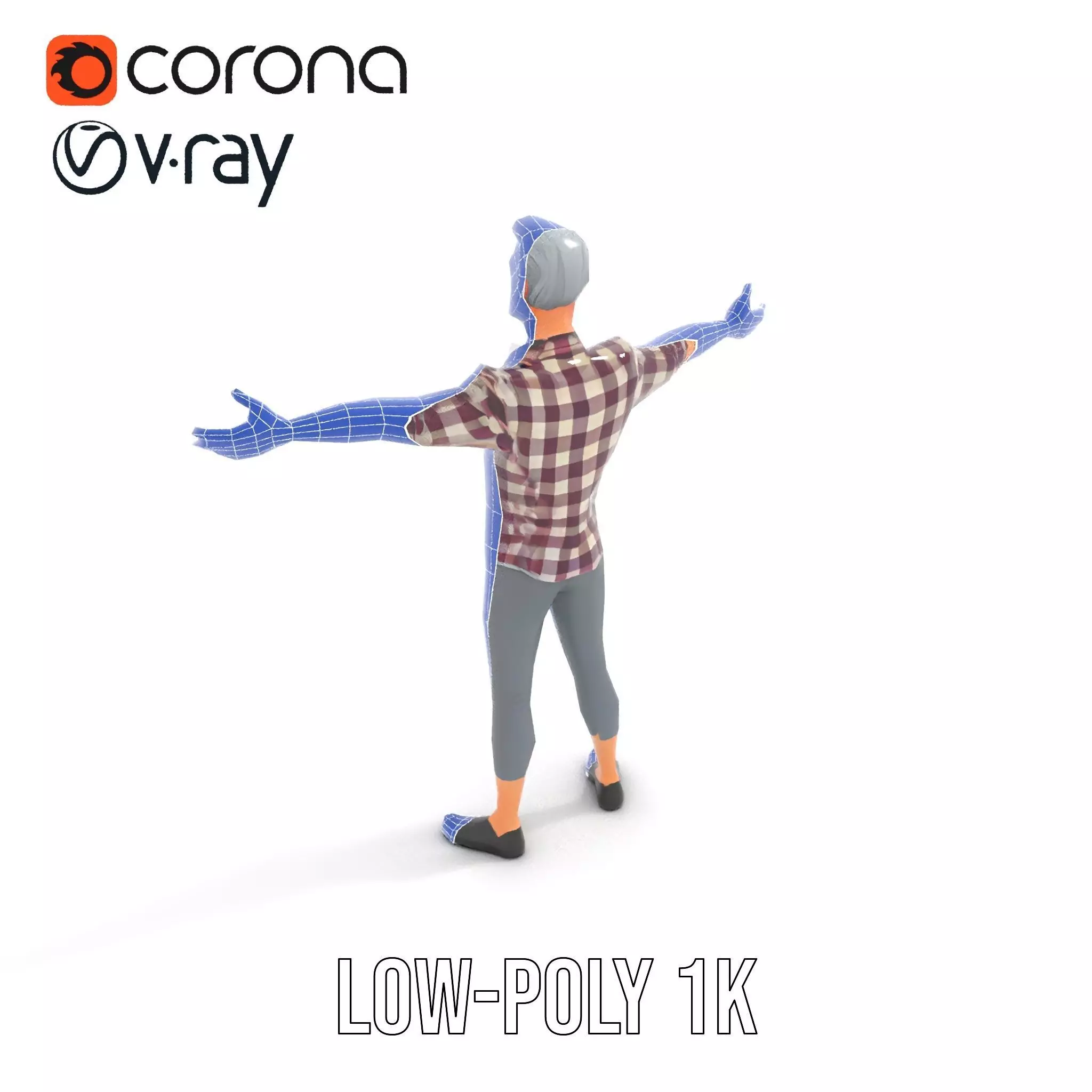 Plaid Shirt Character model pack Low-poly 3D model_14