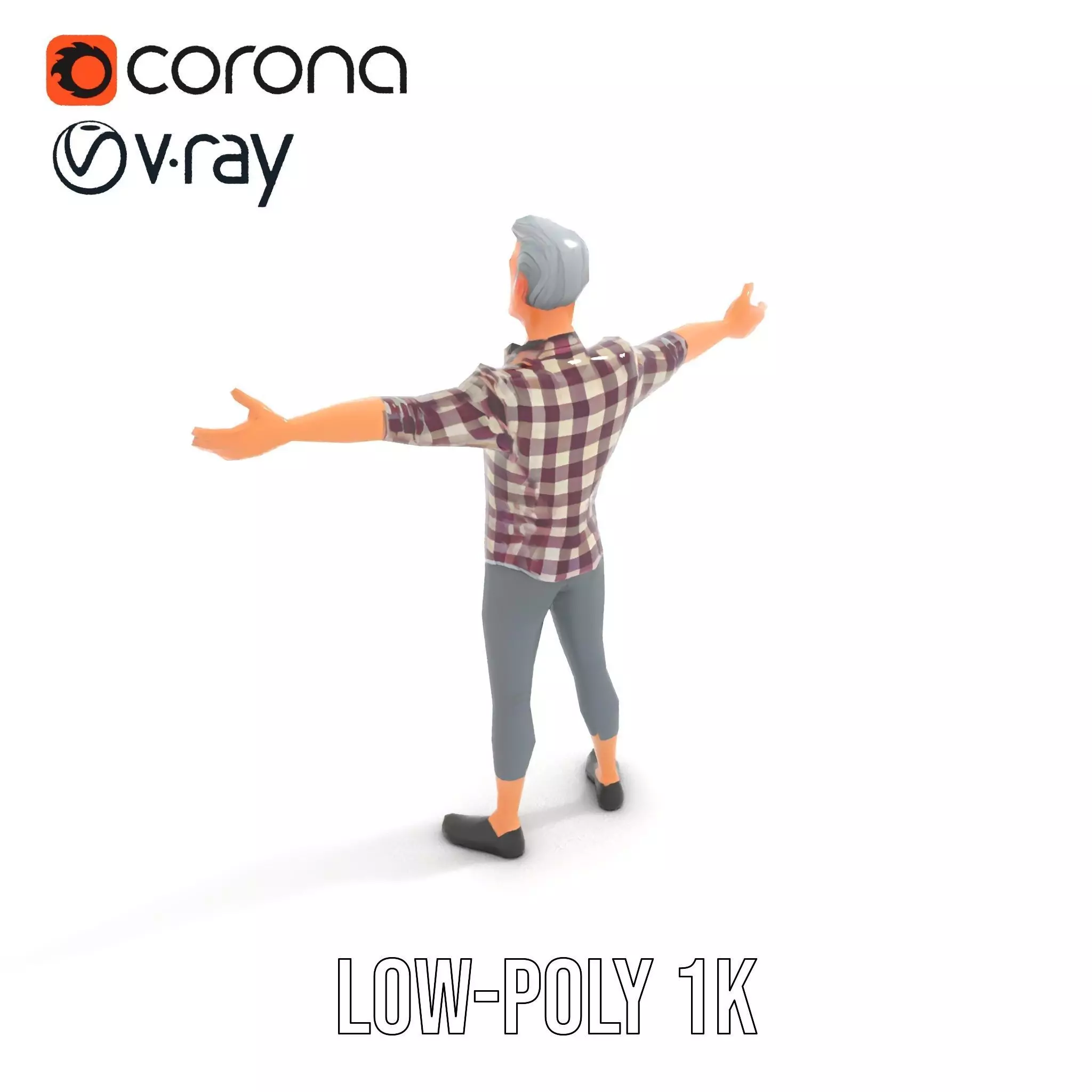 Plaid Shirt Character model pack Low-poly 3D model_9