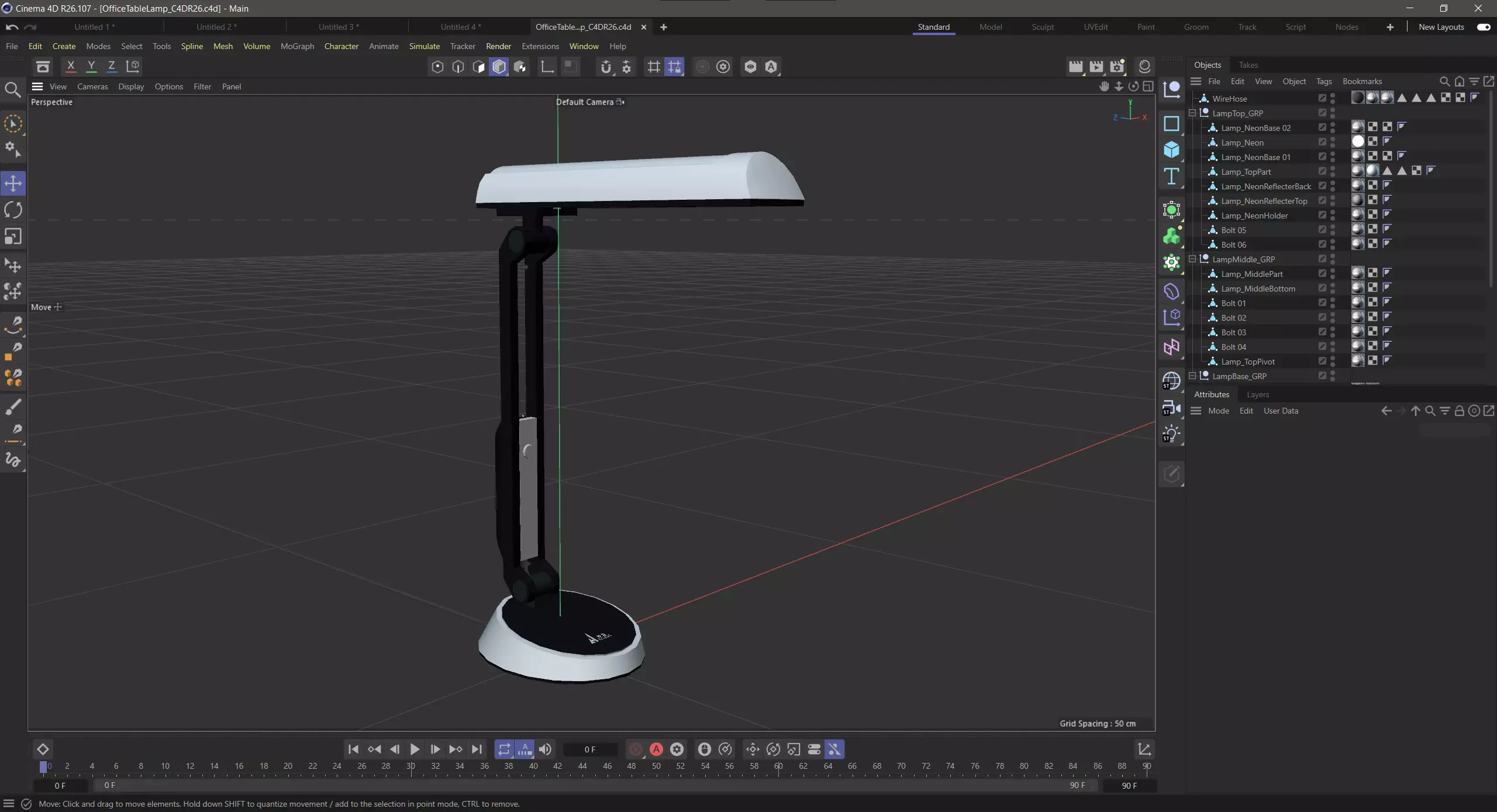 Office Table Lamp 3D model_17