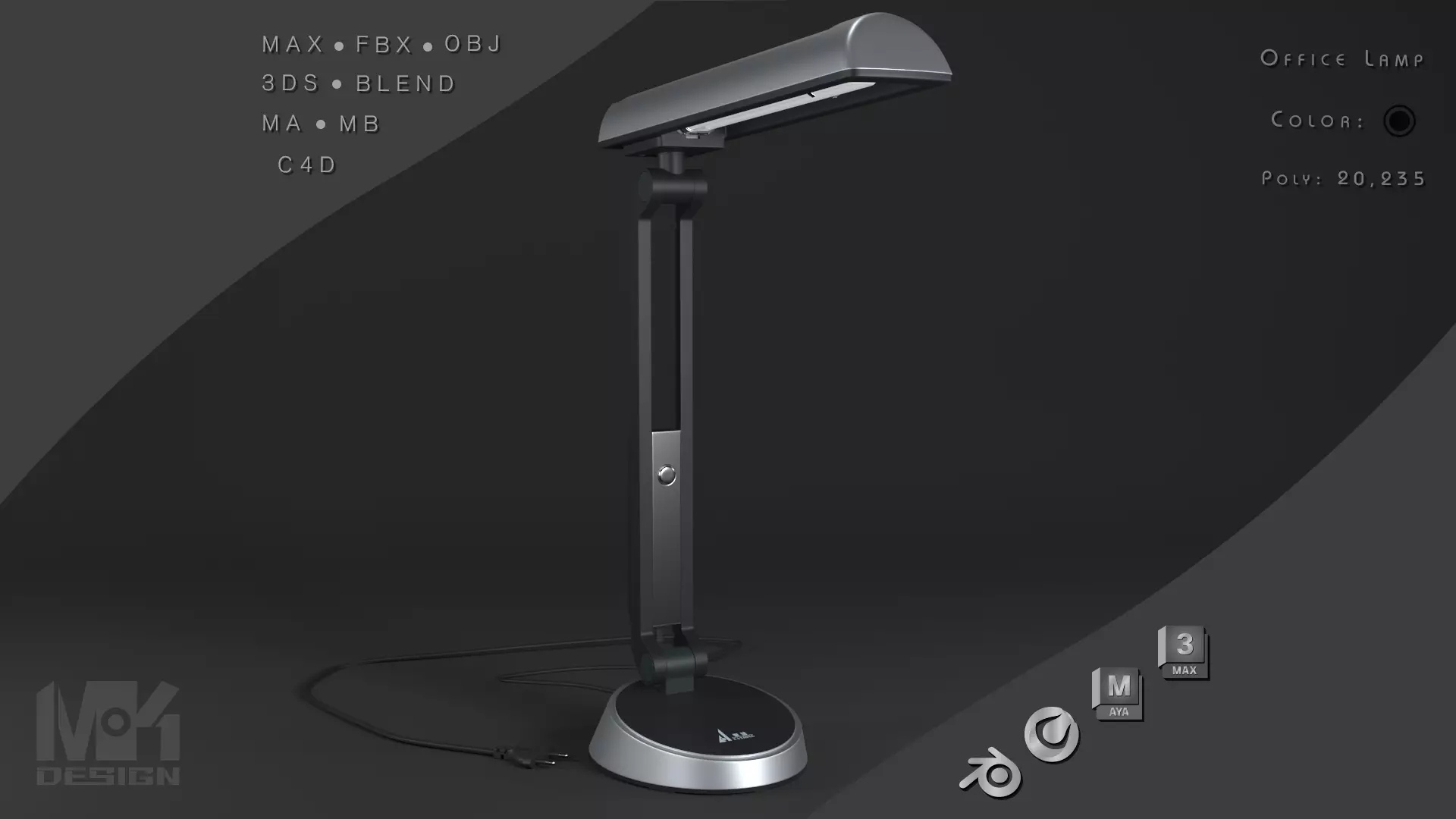 Office Table Lamp 3D model