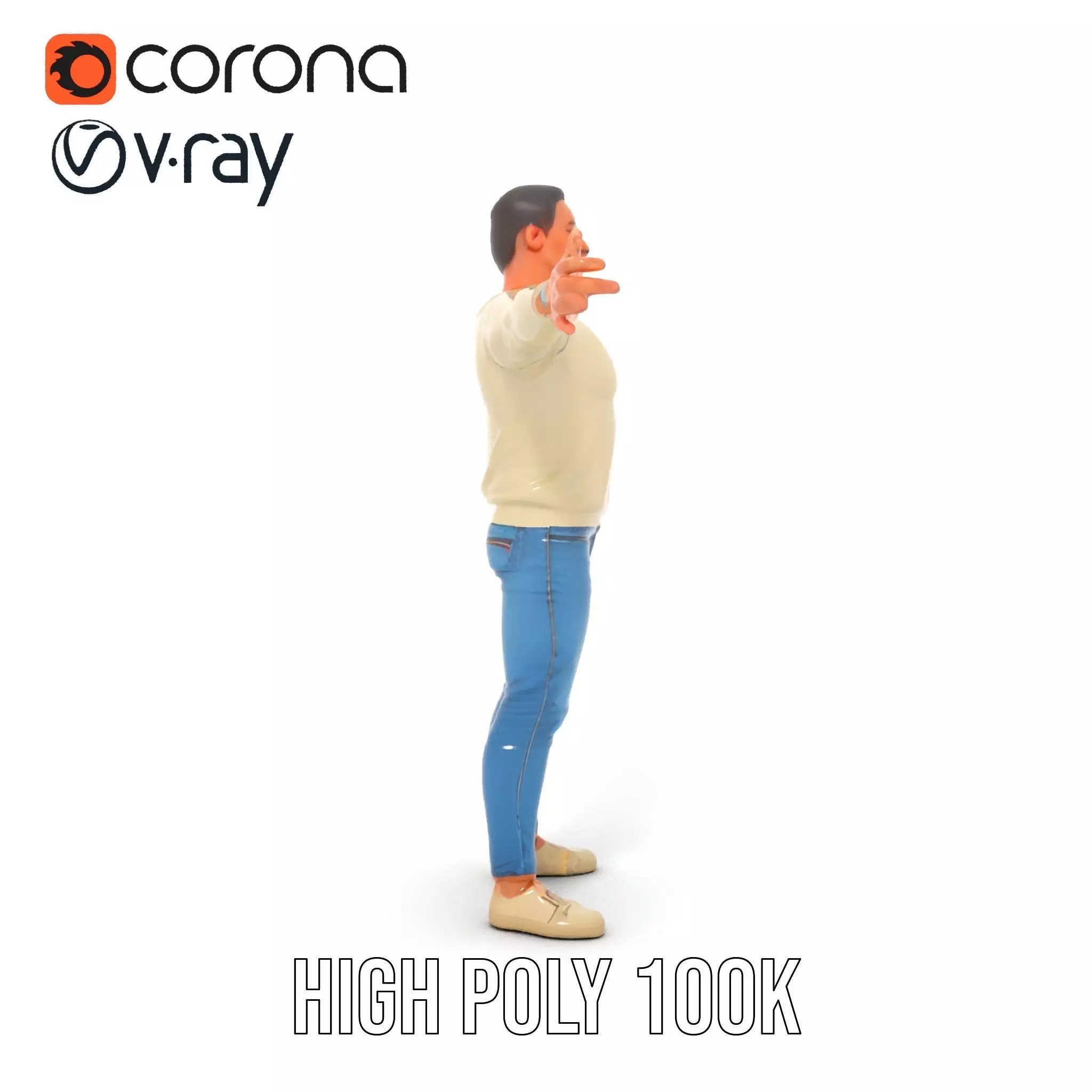 Casual Attire Man model pack Low-poly 3D model_29