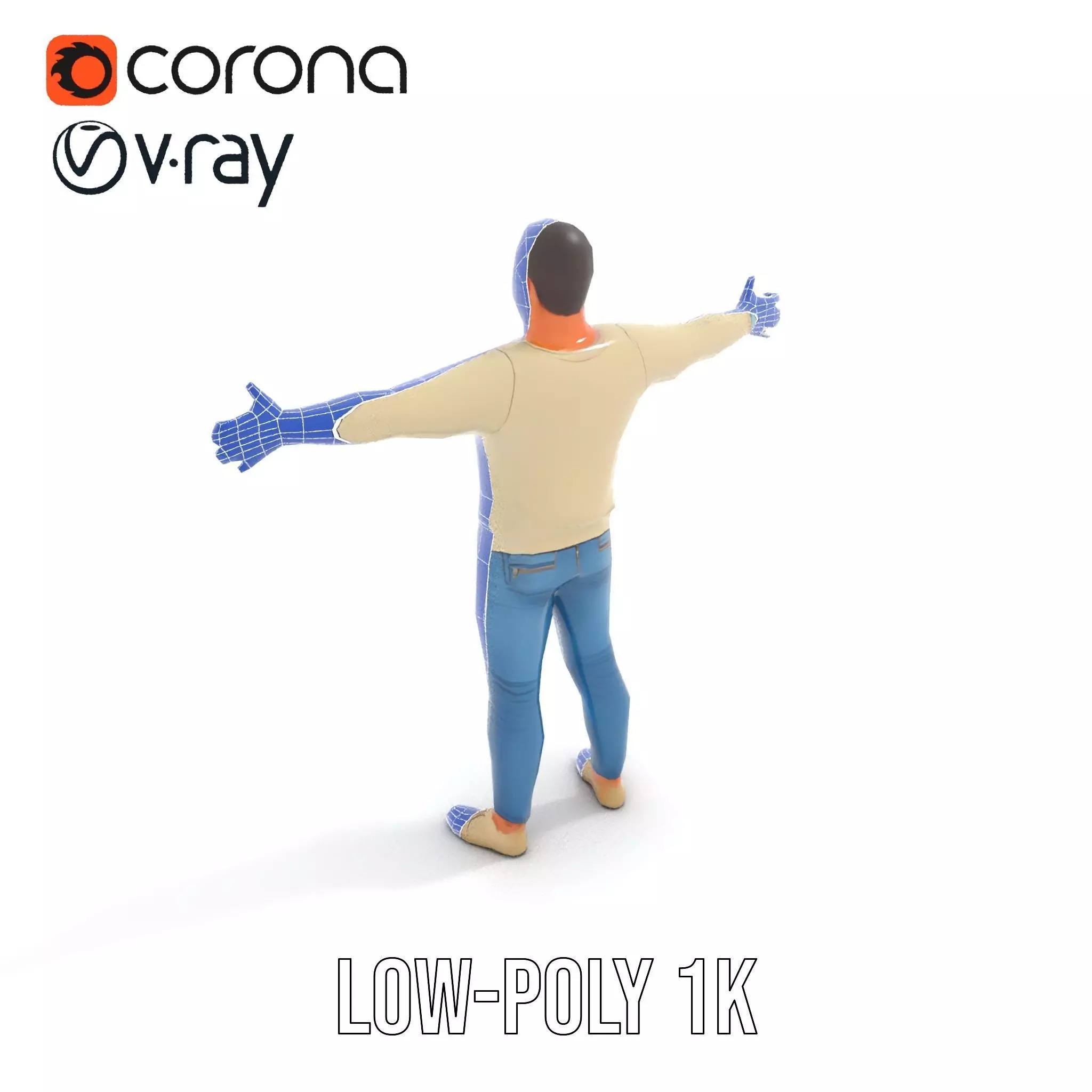 Casual Attire Man model pack Low-poly 3D model_16