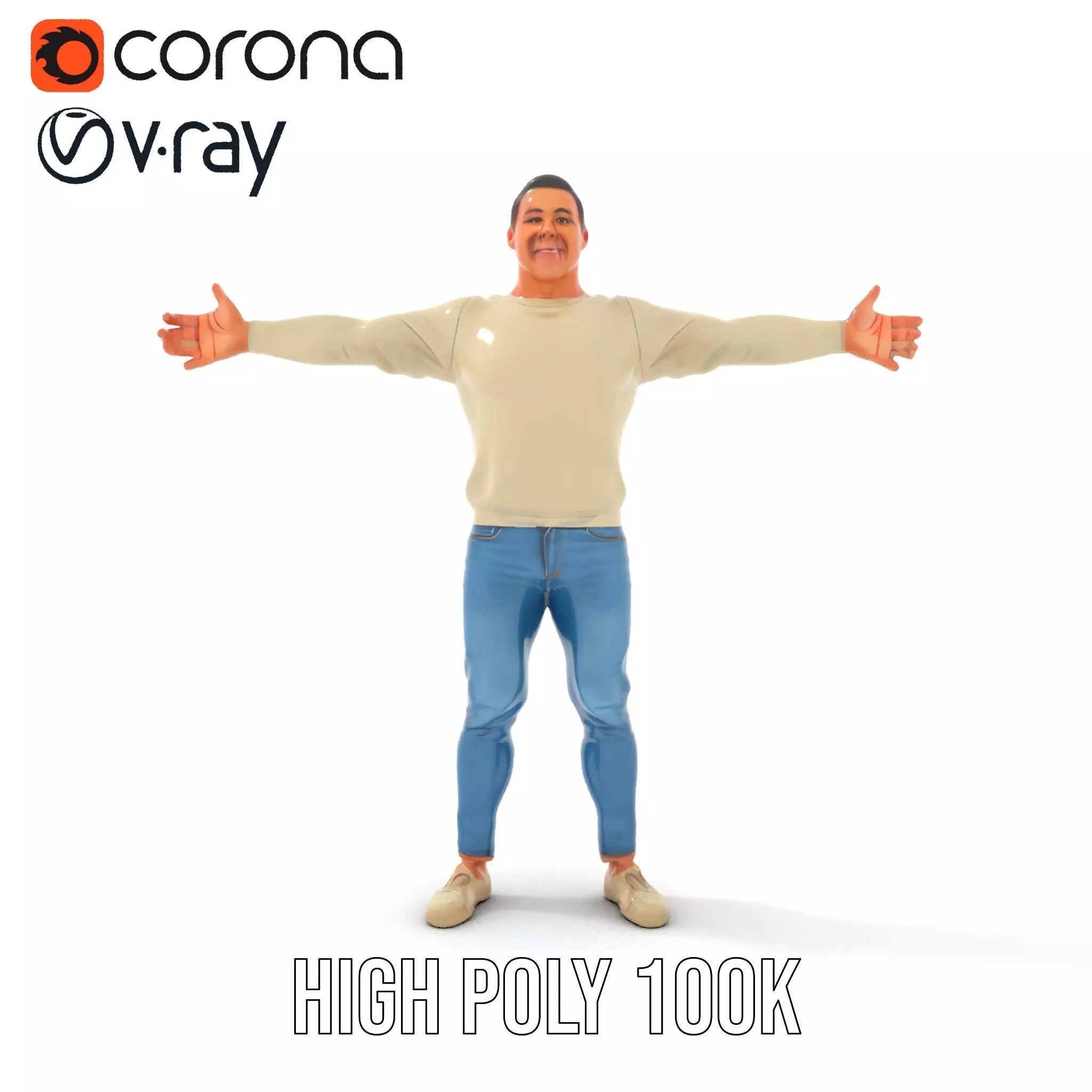 Casual Attire Man model pack Low-poly 3D model_20
