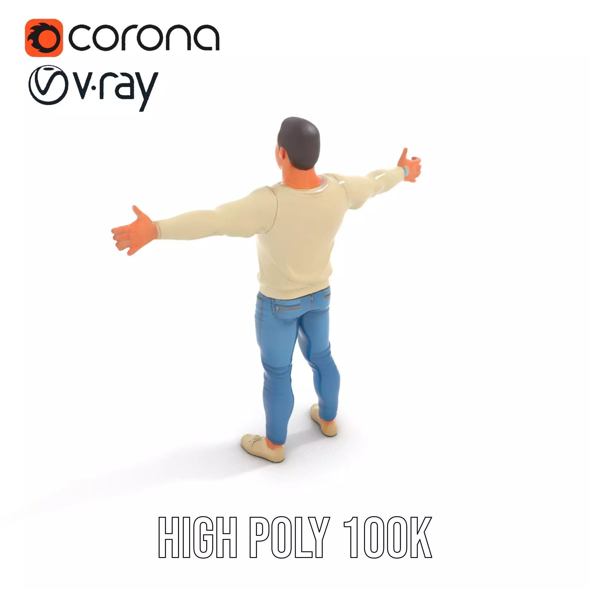Casual Attire Man model pack Low-poly 3D model_10