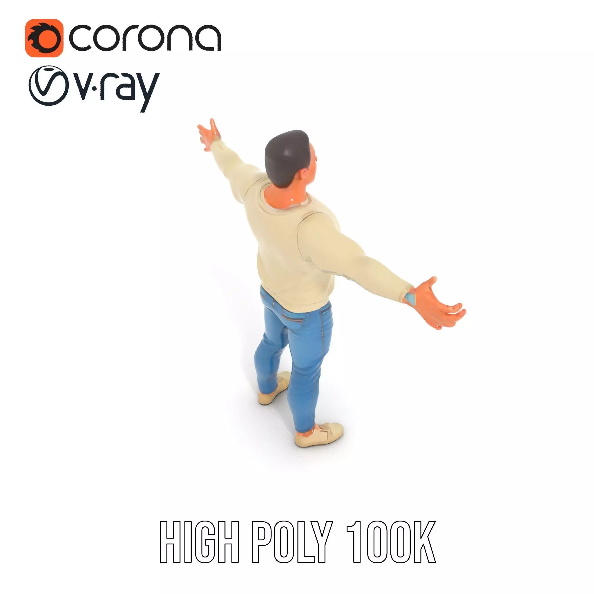 Casual Attire Man model pack Low-poly 3D model_23