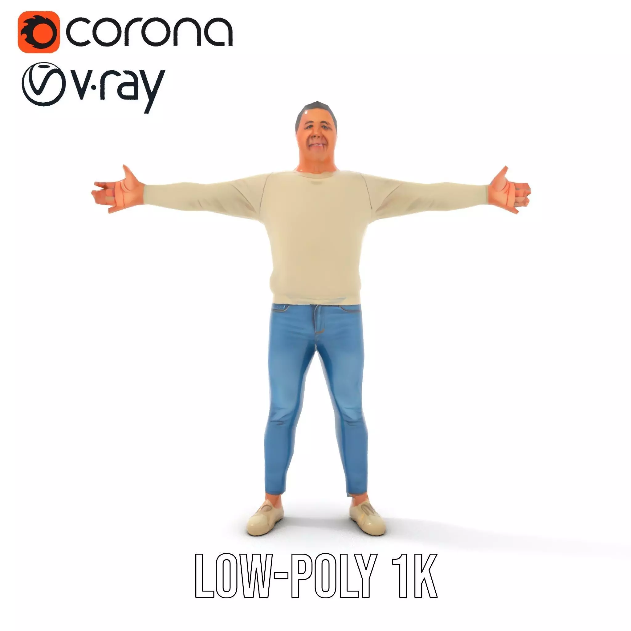 Casual Attire Man model pack Low-poly 3D model_14