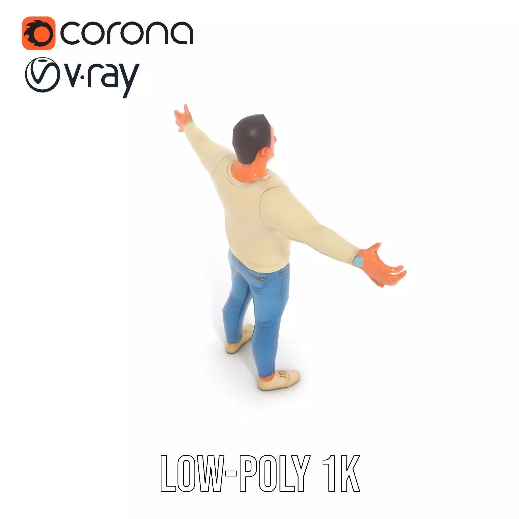 Casual Attire Man model pack Low-poly 3D model_9