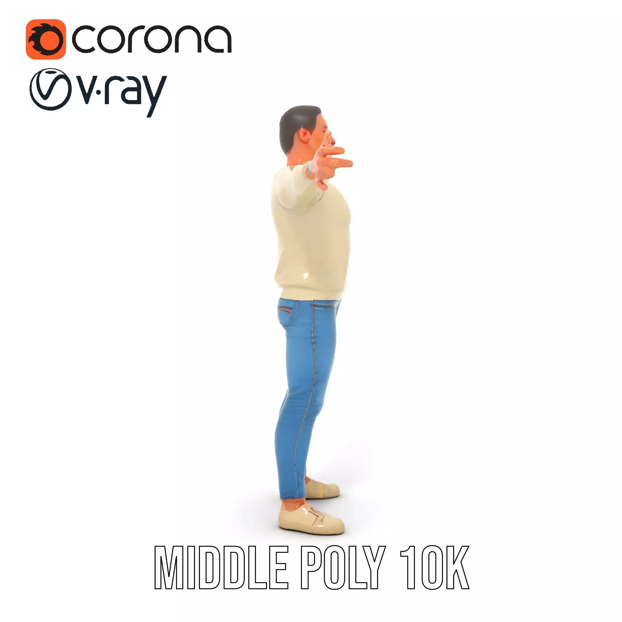 Casual Attire Man model pack Low-poly 3D model_13