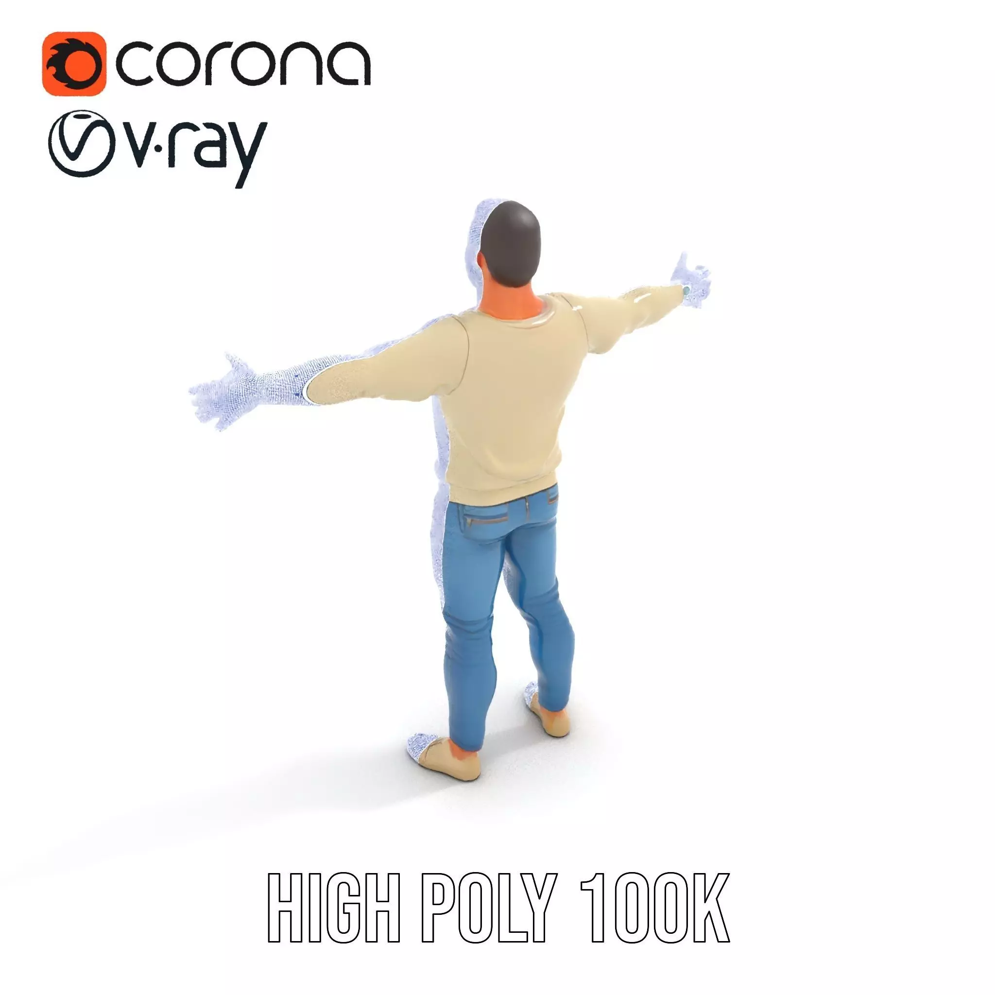 Casual Attire Man model pack Low-poly 3D model_26