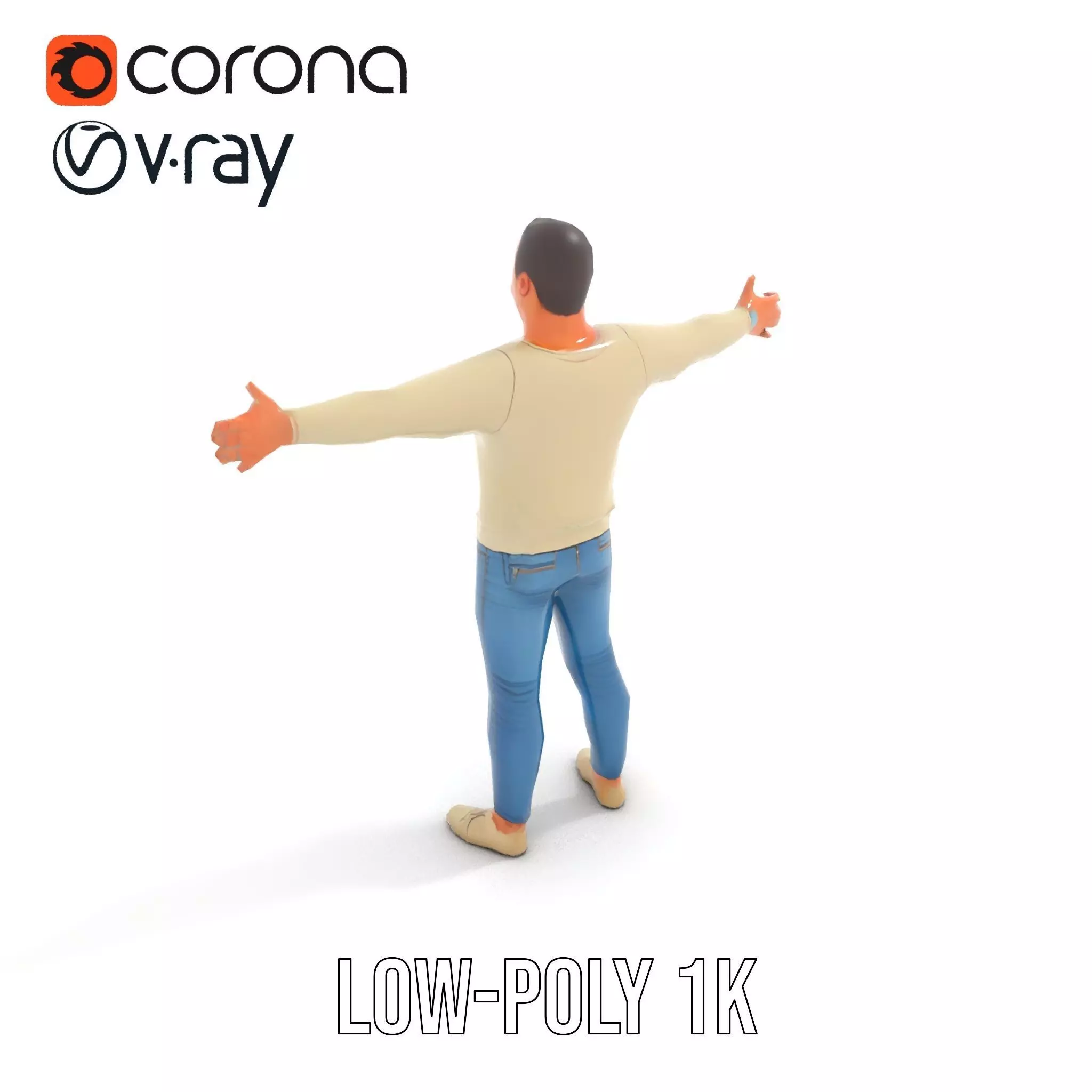 Casual Attire Man model pack Low-poly 3D model_7