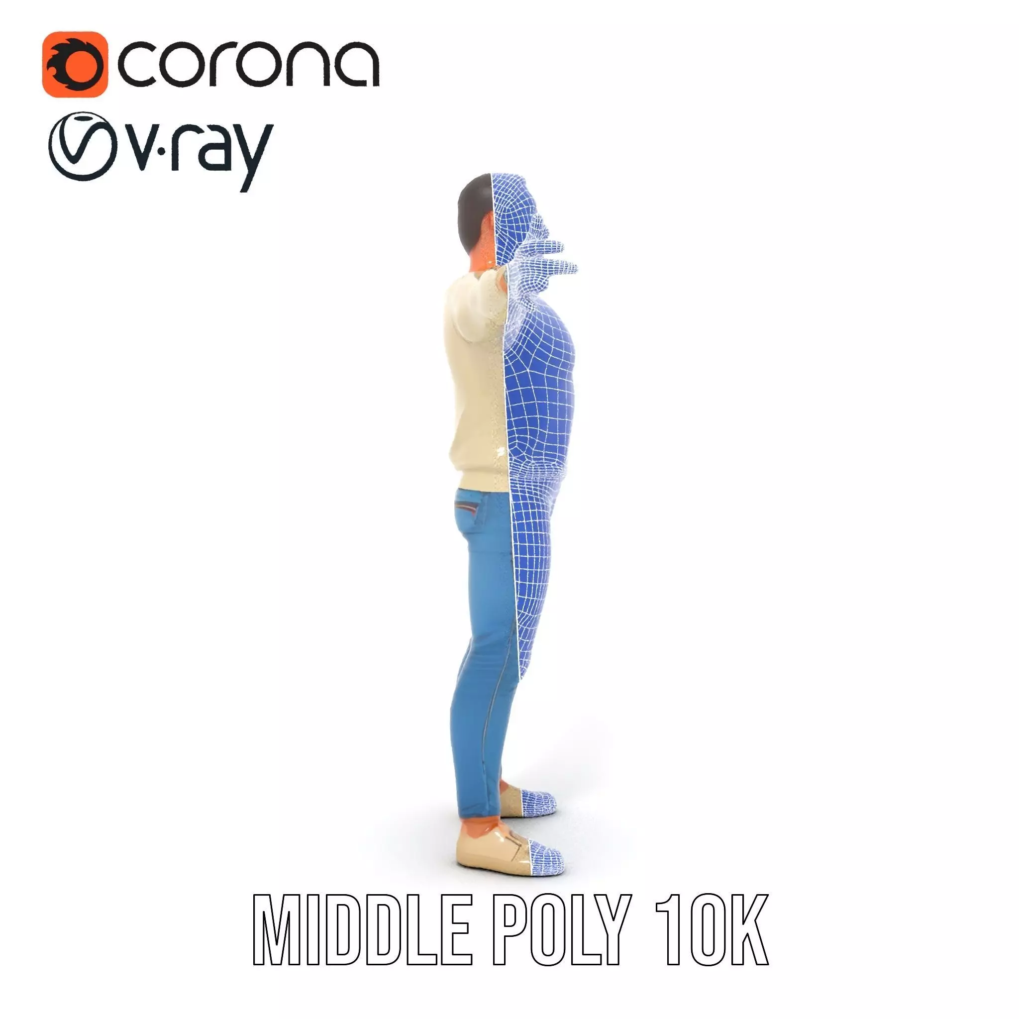 Casual Attire Man model pack Low-poly 3D model_30